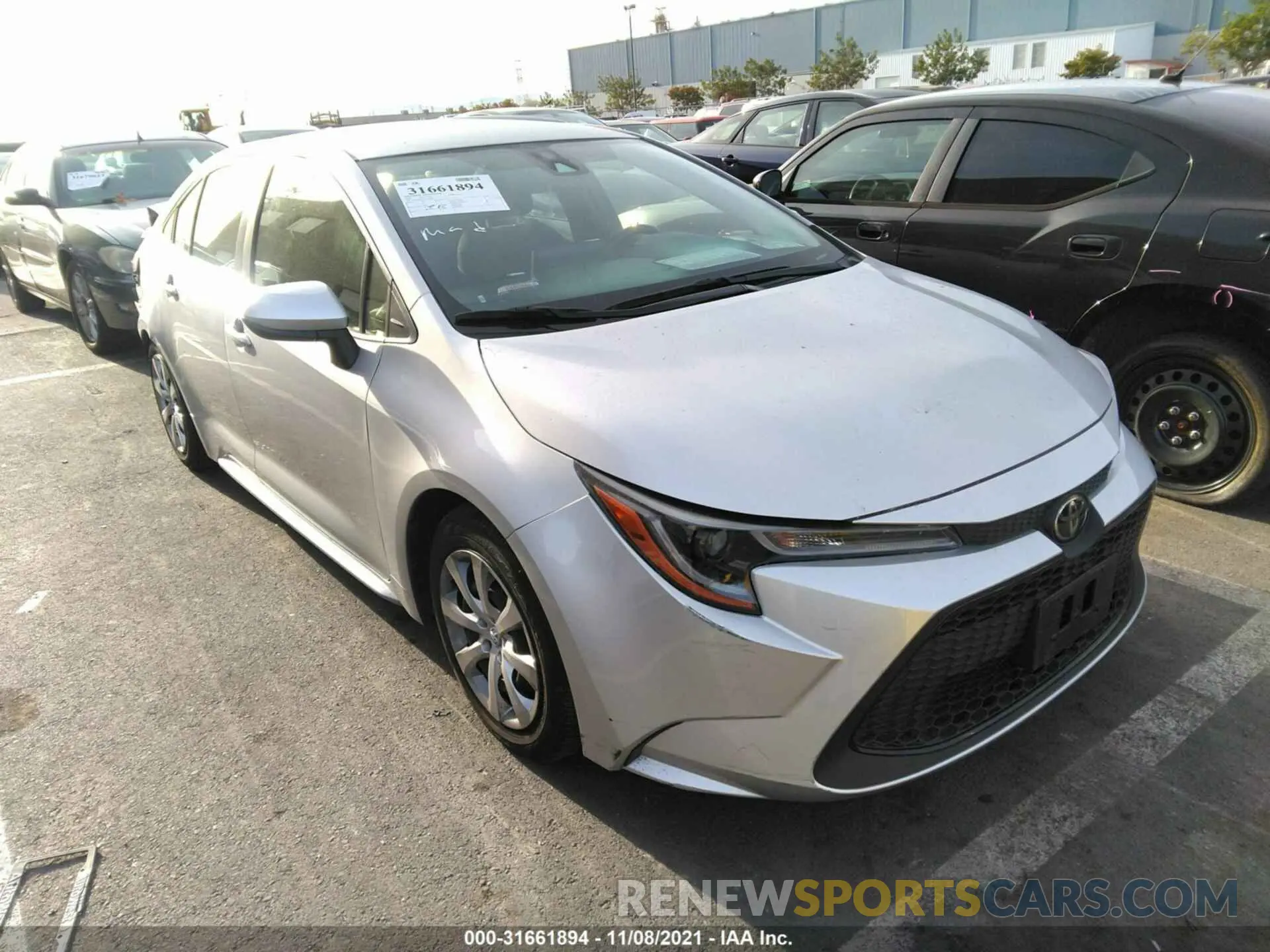 1 fotografías del automóvil dañado JTDEPRAE7LJ090200 TOYOTA COROLLA 2020