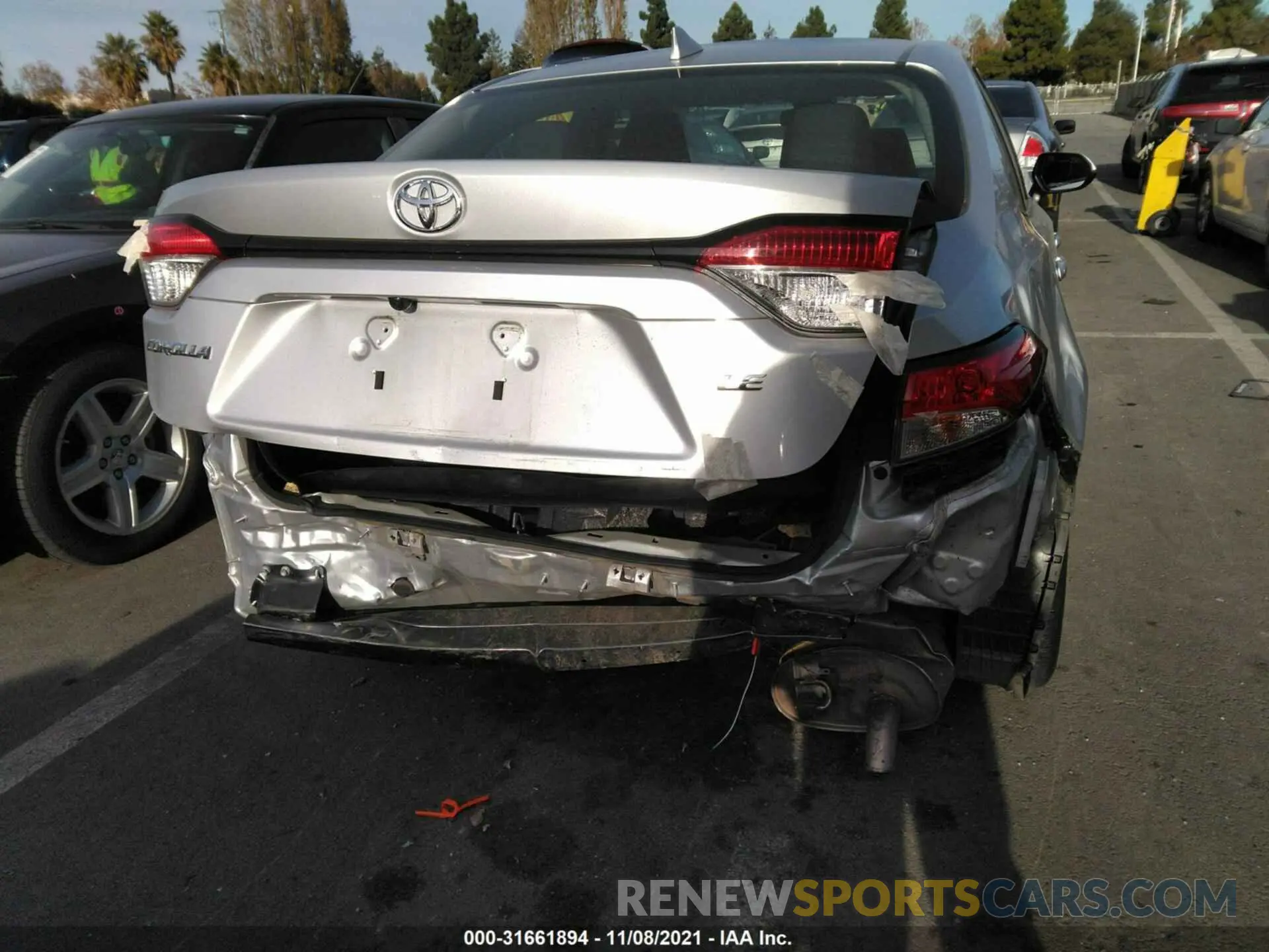 6 fotografías del automóvil dañado JTDEPRAE7LJ090200 TOYOTA COROLLA 2020