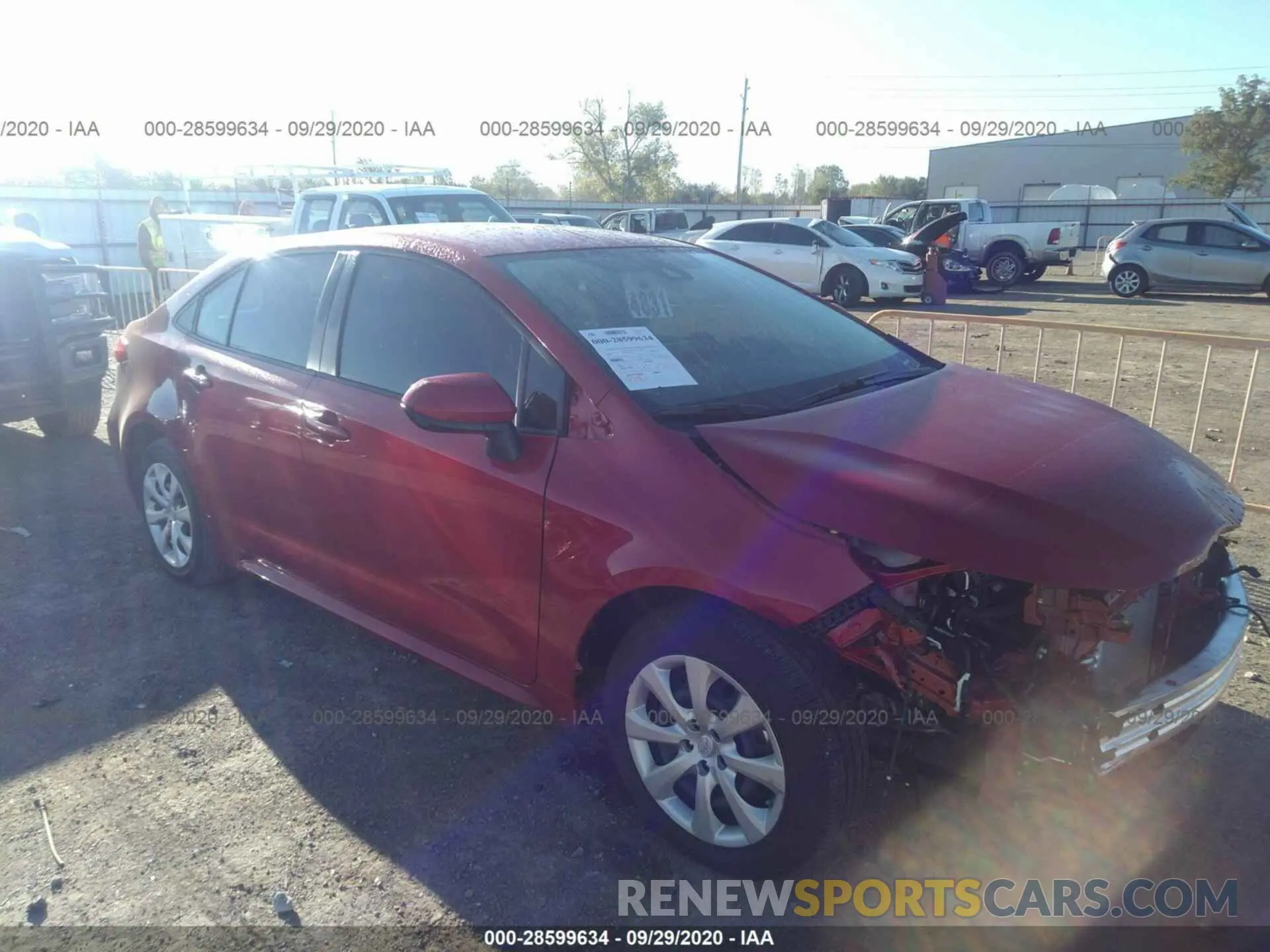 1 fotografías del automóvil dañado JTDEPRAE7LJ110266 TOYOTA COROLLA 2020