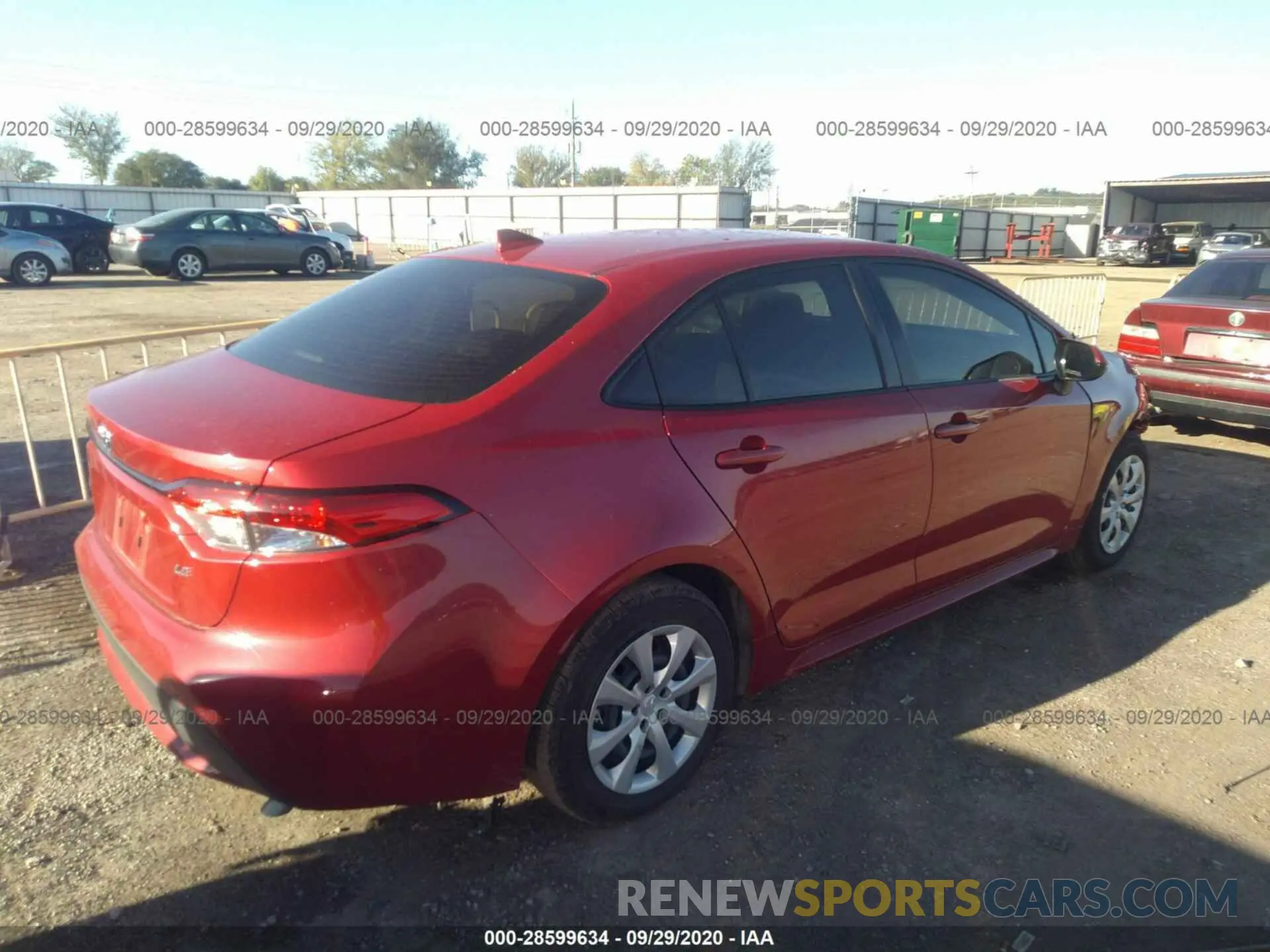 4 fotografías del automóvil dañado JTDEPRAE7LJ110266 TOYOTA COROLLA 2020