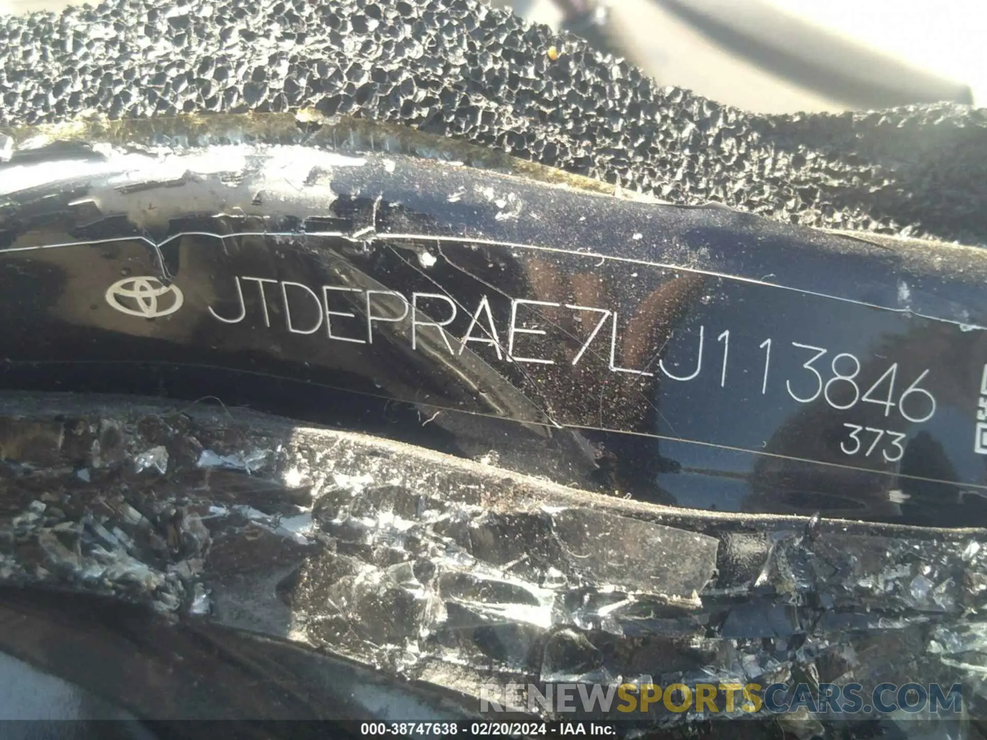 9 fotografías del automóvil dañado JTDEPRAE7LJ113846 TOYOTA COROLLA 2020