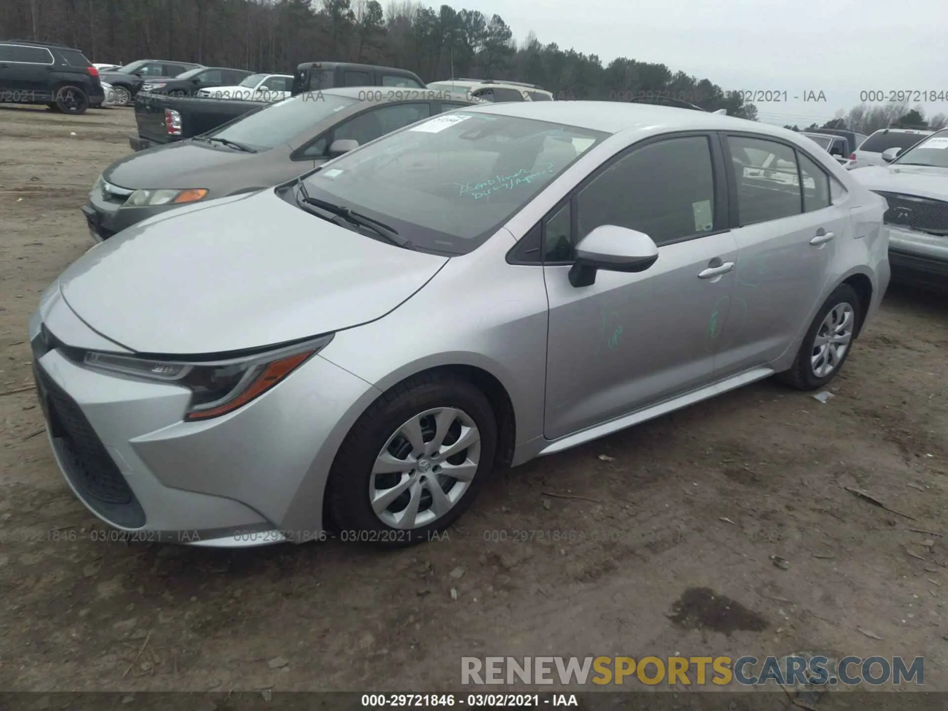 2 fotografías del automóvil dañado JTDEPRAE8LJ044407 TOYOTA COROLLA 2020