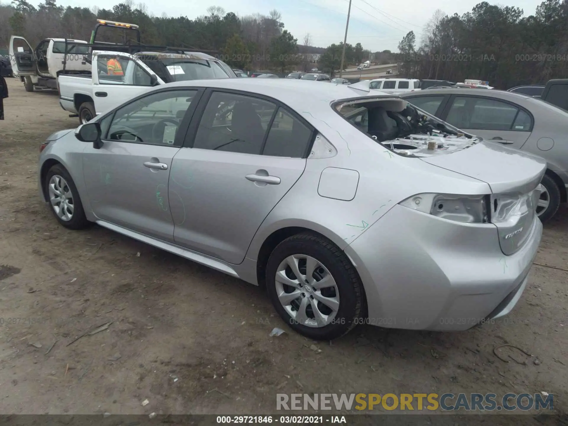 3 fotografías del automóvil dañado JTDEPRAE8LJ044407 TOYOTA COROLLA 2020