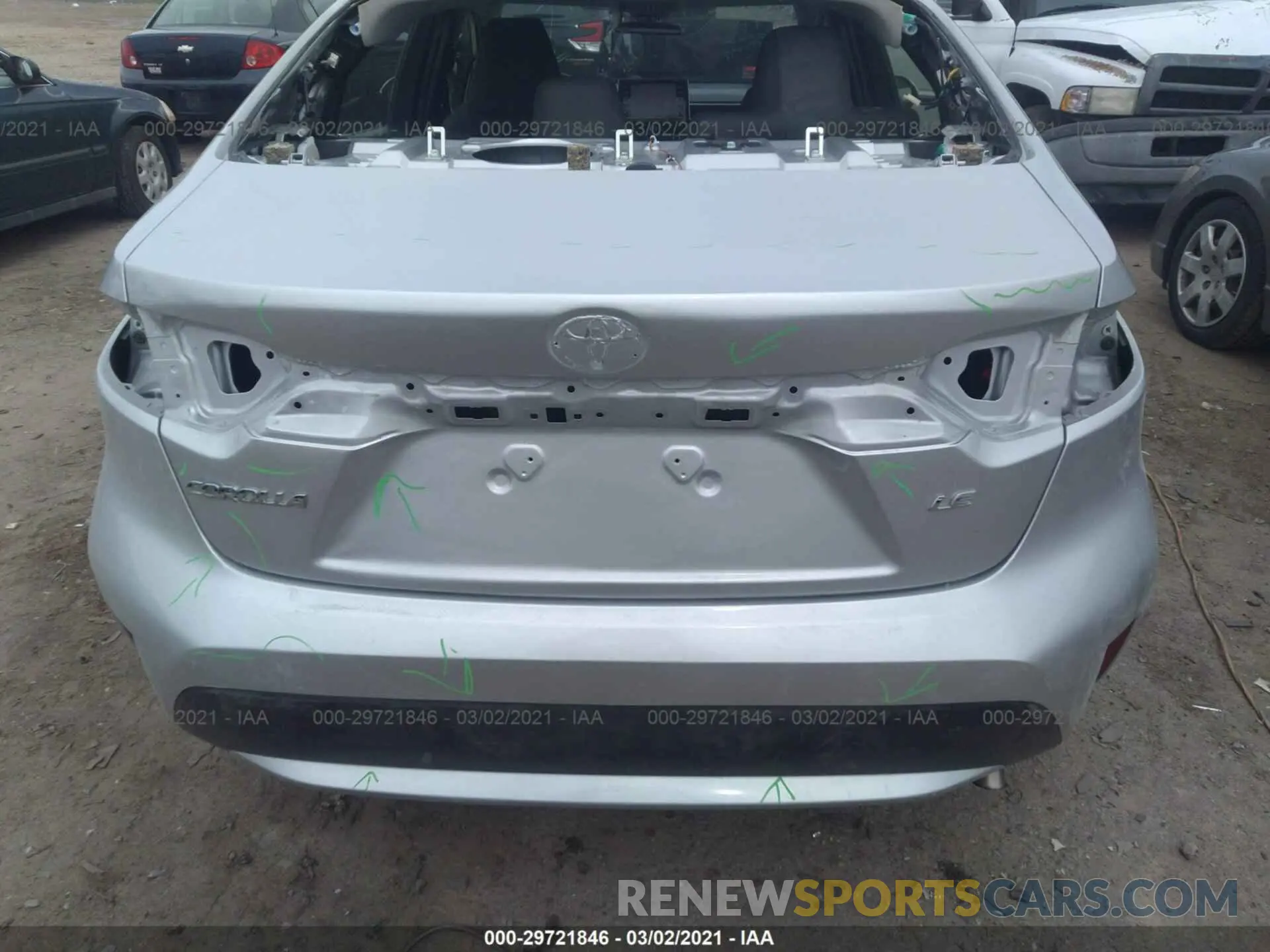 6 fotografías del automóvil dañado JTDEPRAE8LJ044407 TOYOTA COROLLA 2020