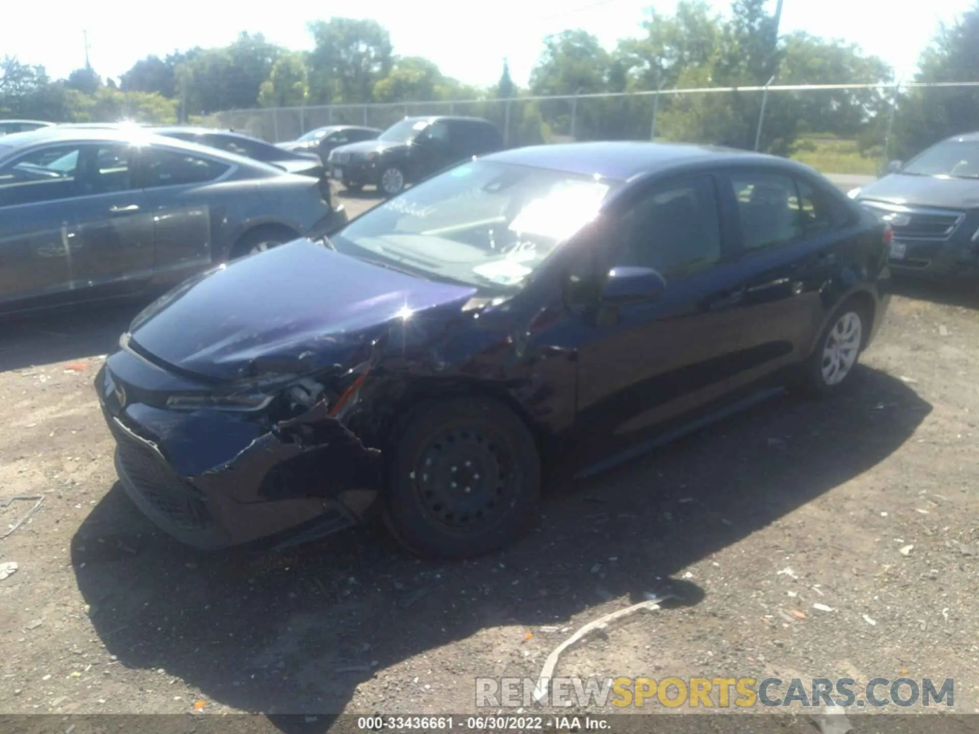 2 fotografías del automóvil dañado JTDEPRAE8LJ048411 TOYOTA COROLLA 2020