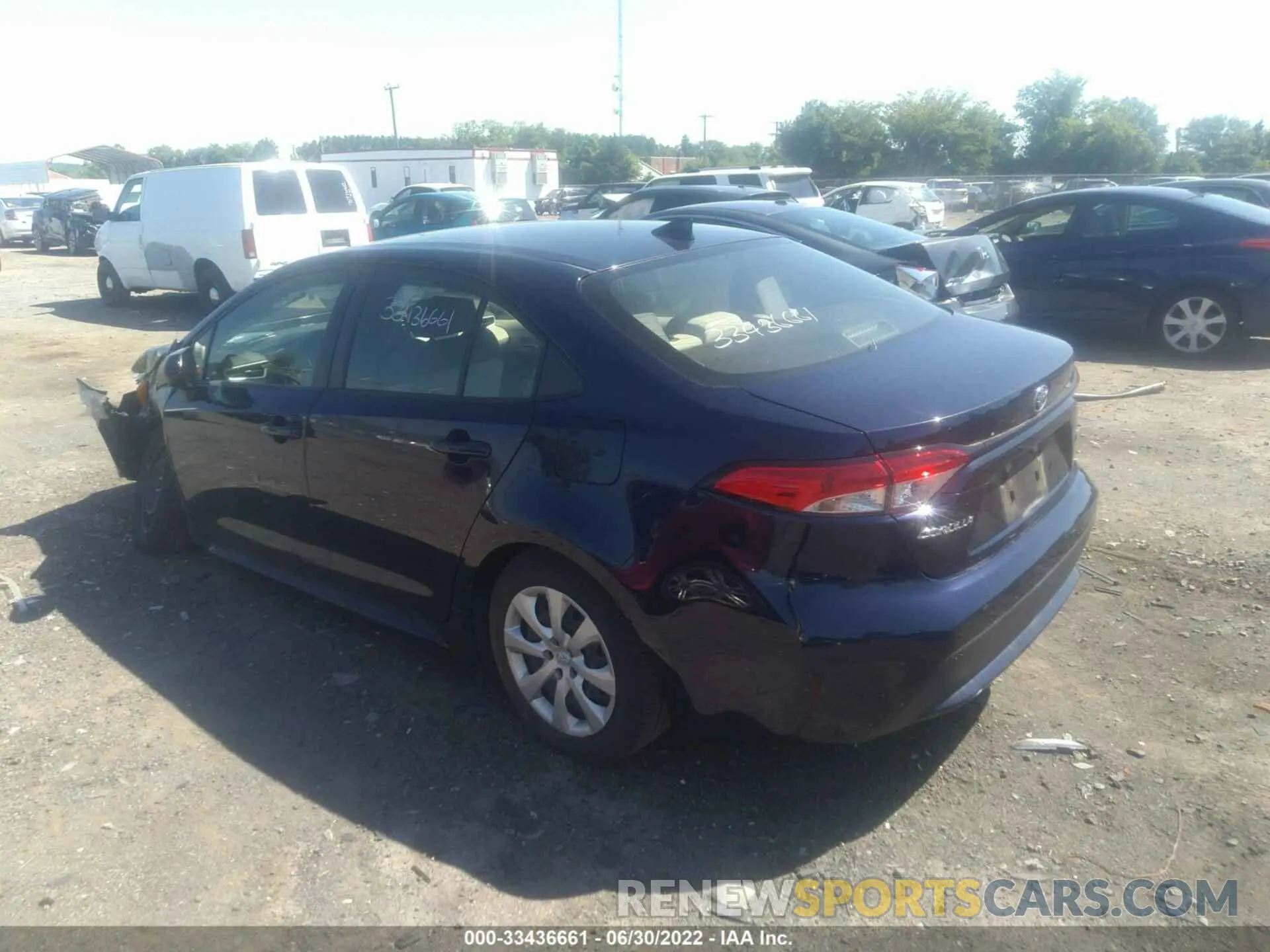 3 fotografías del automóvil dañado JTDEPRAE8LJ048411 TOYOTA COROLLA 2020