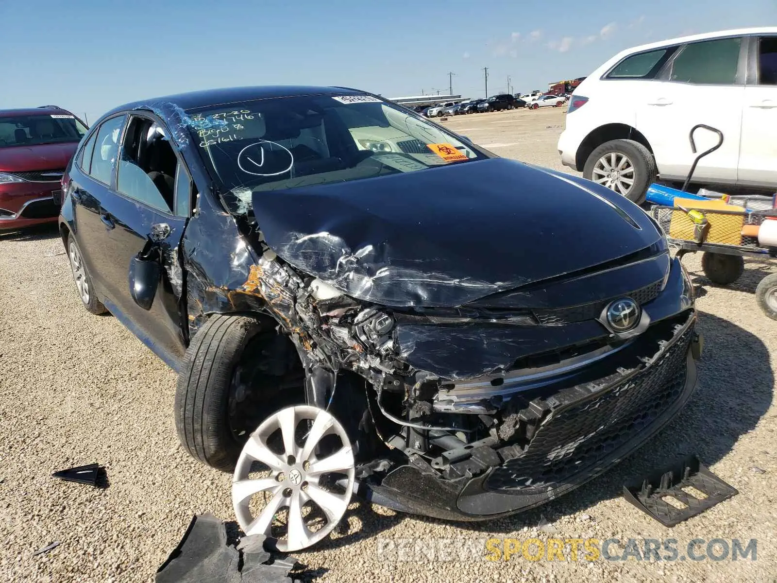1 fotografías del automóvil dañado JTDEPRAE8LJ051616 TOYOTA COROLLA 2020