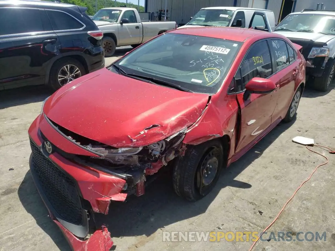 2 fotografías del automóvil dañado JTDEPRAE8LJ053379 TOYOTA COROLLA 2020