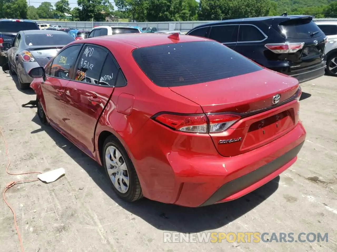3 fotografías del automóvil dañado JTDEPRAE8LJ053379 TOYOTA COROLLA 2020