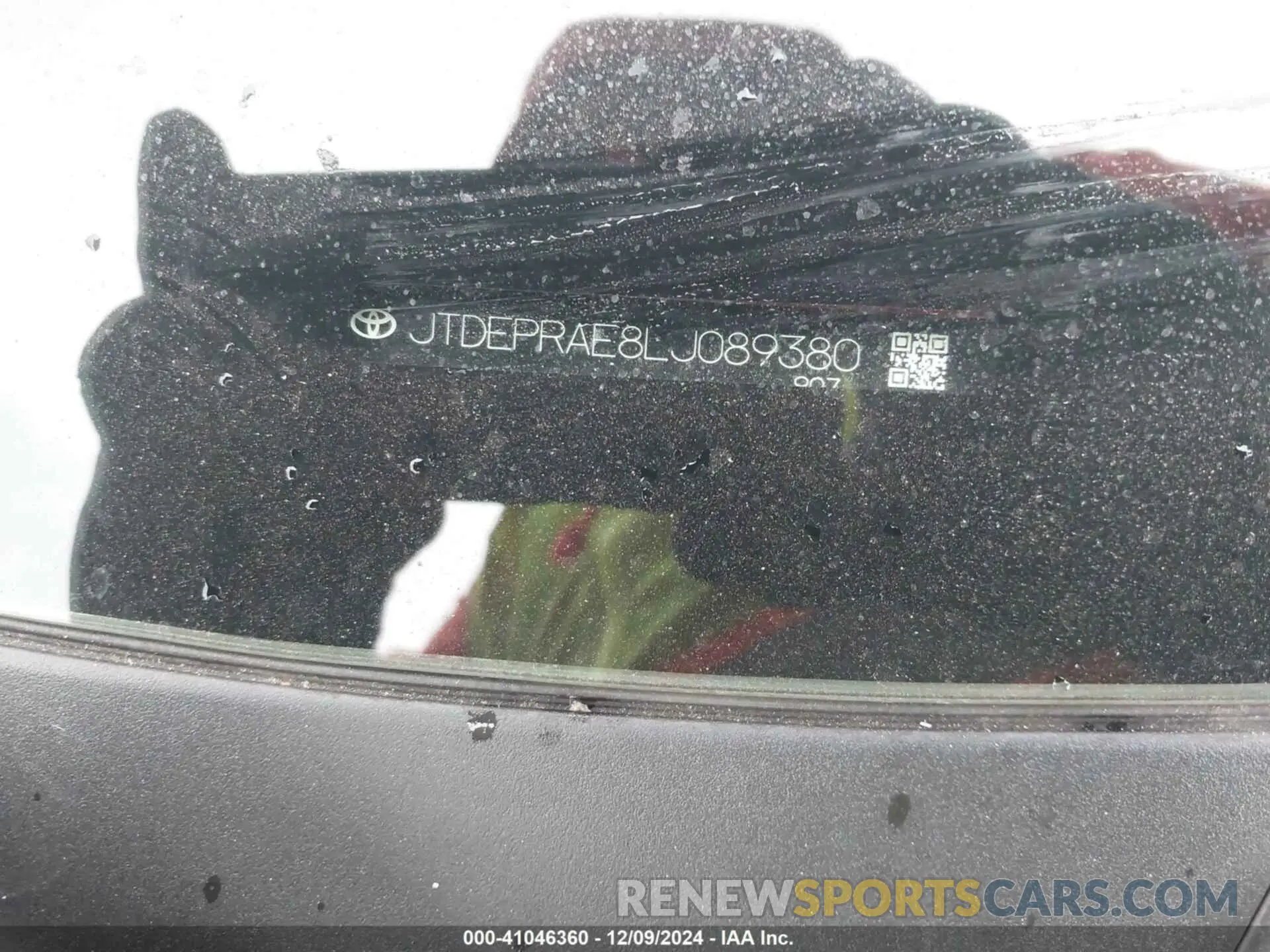 9 fotografías del automóvil dañado JTDEPRAE8LJ089380 TOYOTA COROLLA 2020