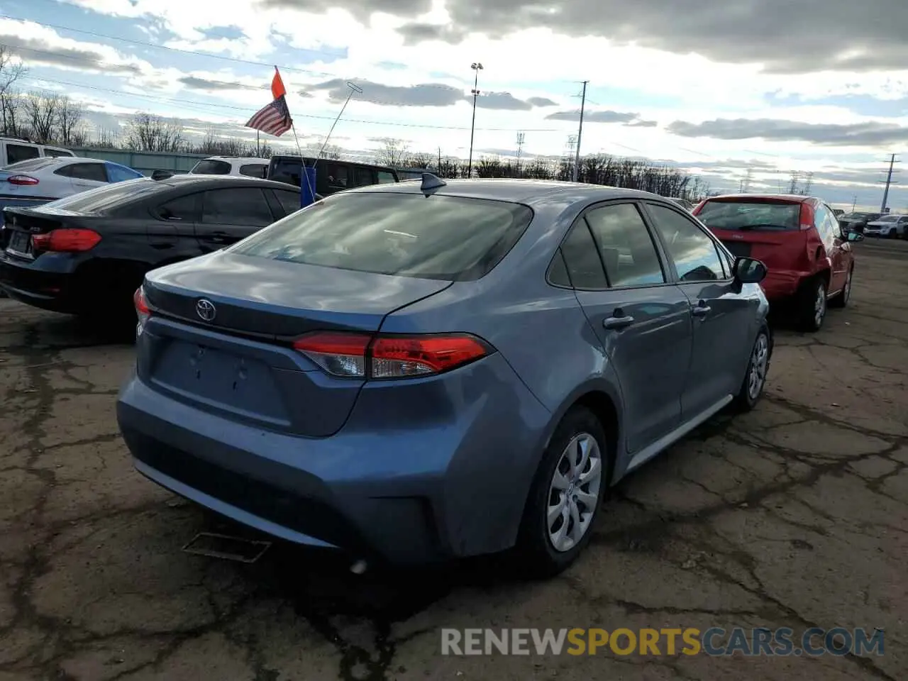 3 fotografías del automóvil dañado JTDEPRAE8LJ099696 TOYOTA COROLLA 2020