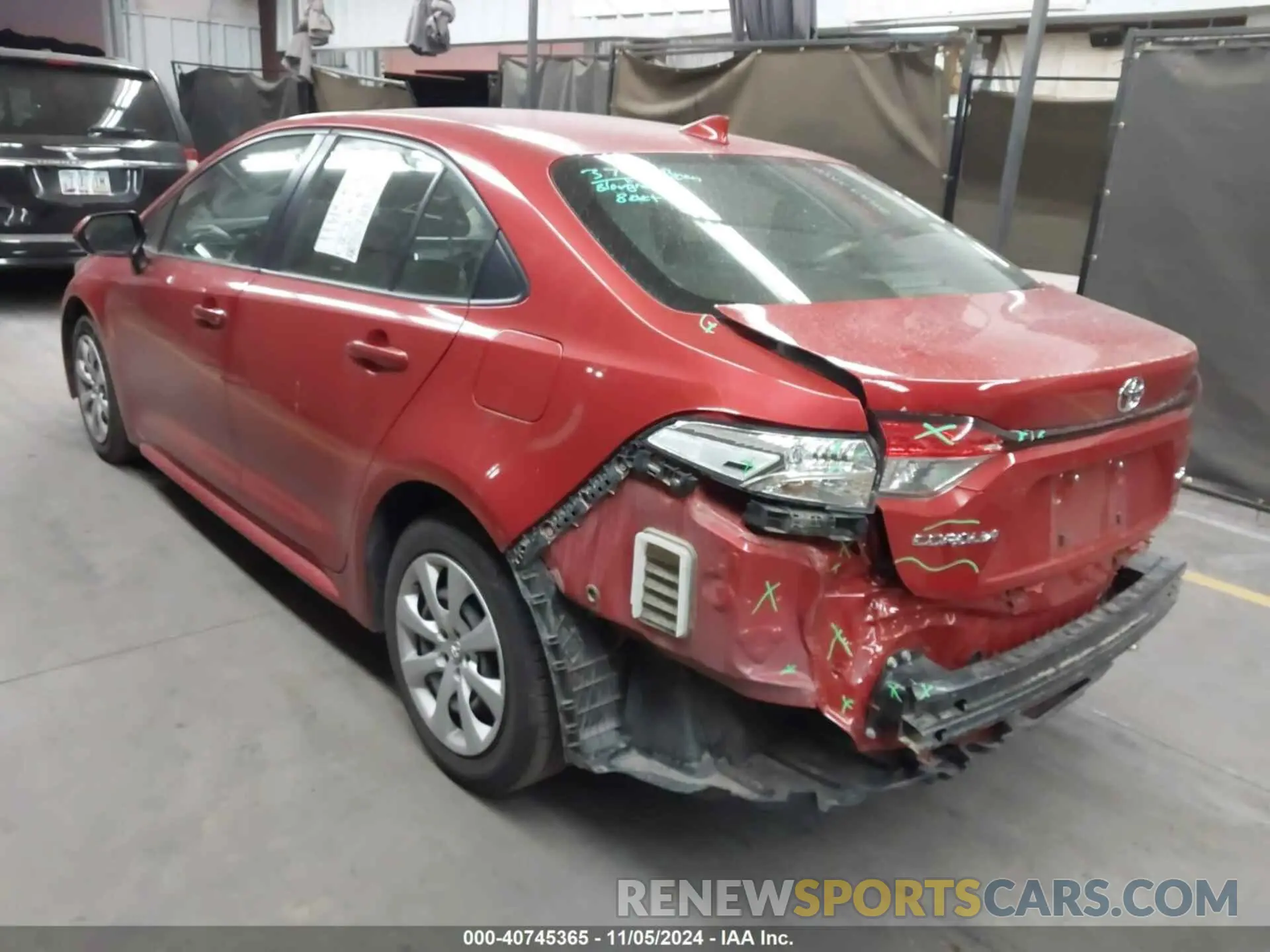 3 fotografías del automóvil dañado JTDEPRAE8LJ102077 TOYOTA COROLLA 2020