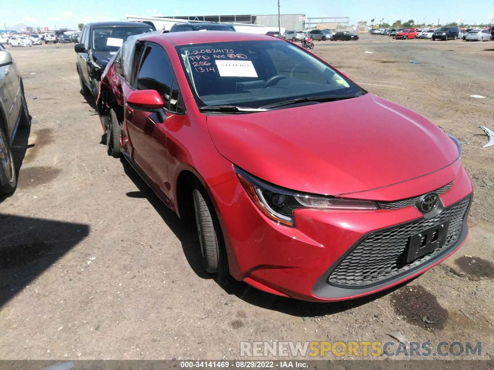1 fotografías del automóvil dañado JTDEPRAE8LJ111314 TOYOTA COROLLA 2020