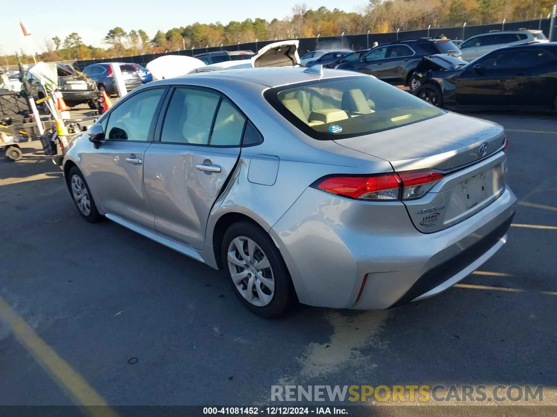 3 fotografías del automóvil dañado JTDEPRAE9LJ002277 TOYOTA COROLLA 2020