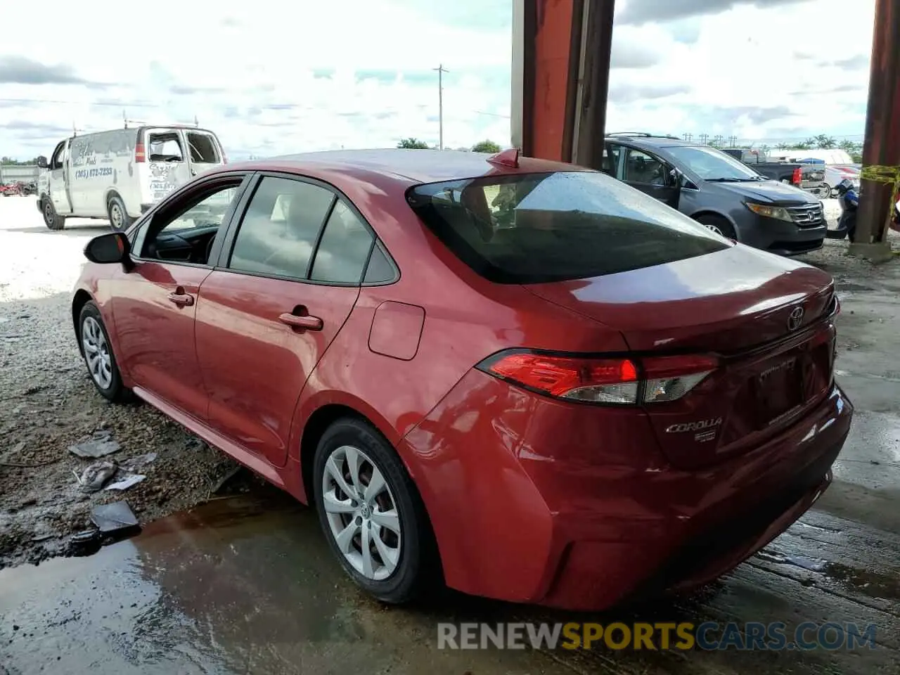 3 fotografías del automóvil dañado JTDEPRAE9LJ044254 TOYOTA COROLLA 2020