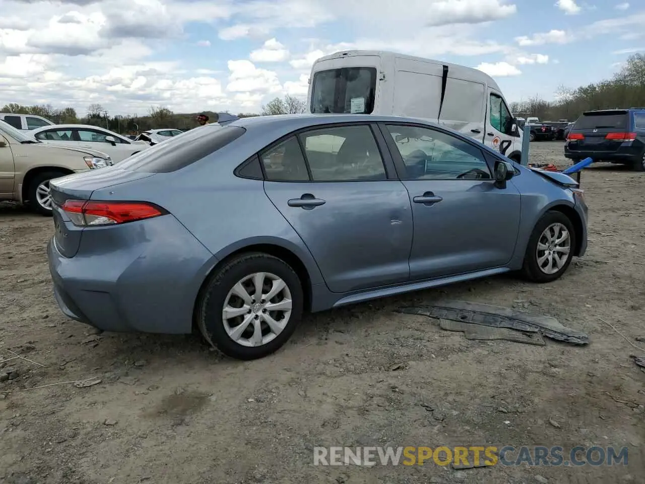 3 fotografías del automóvil dañado JTDEPRAE9LJ047610 TOYOTA COROLLA 2020