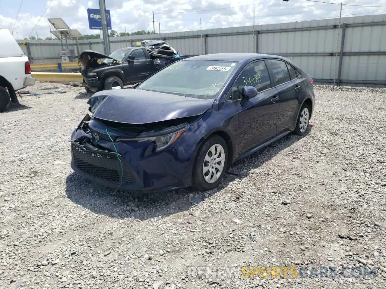 2 fotografías del automóvil dañado JTDEPRAE9LJ053200 TOYOTA COROLLA 2020