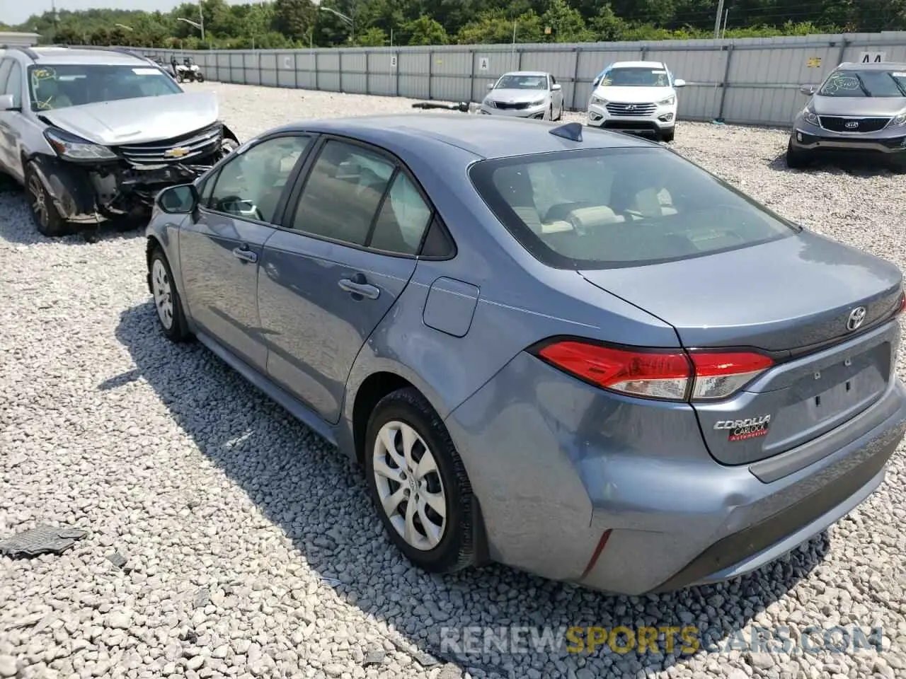 3 fotografías del automóvil dañado JTDEPRAE9LJ110530 TOYOTA COROLLA 2020