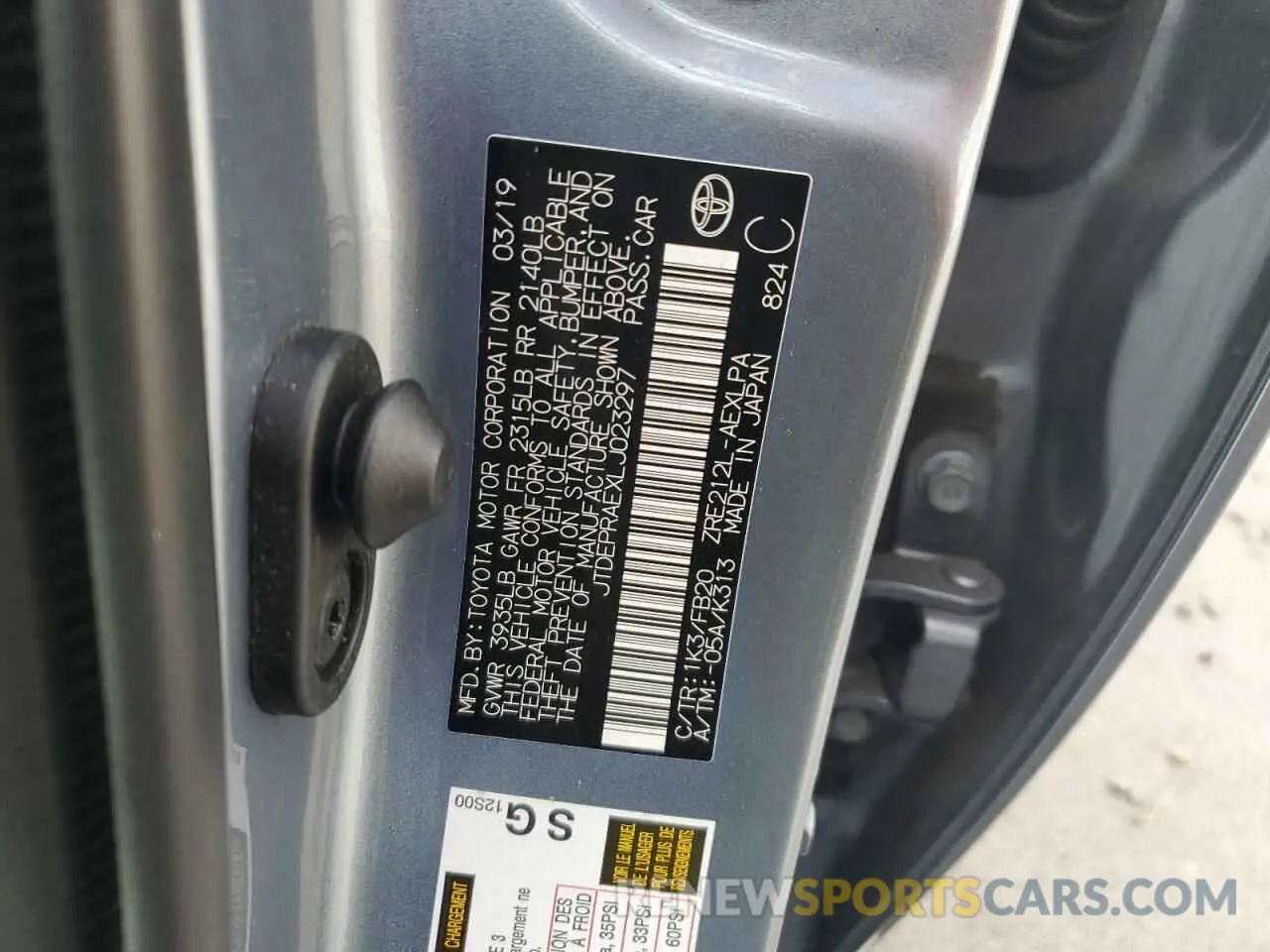 12 fotografías del automóvil dañado JTDEPRAEXLJ023297 TOYOTA COROLLA 2020