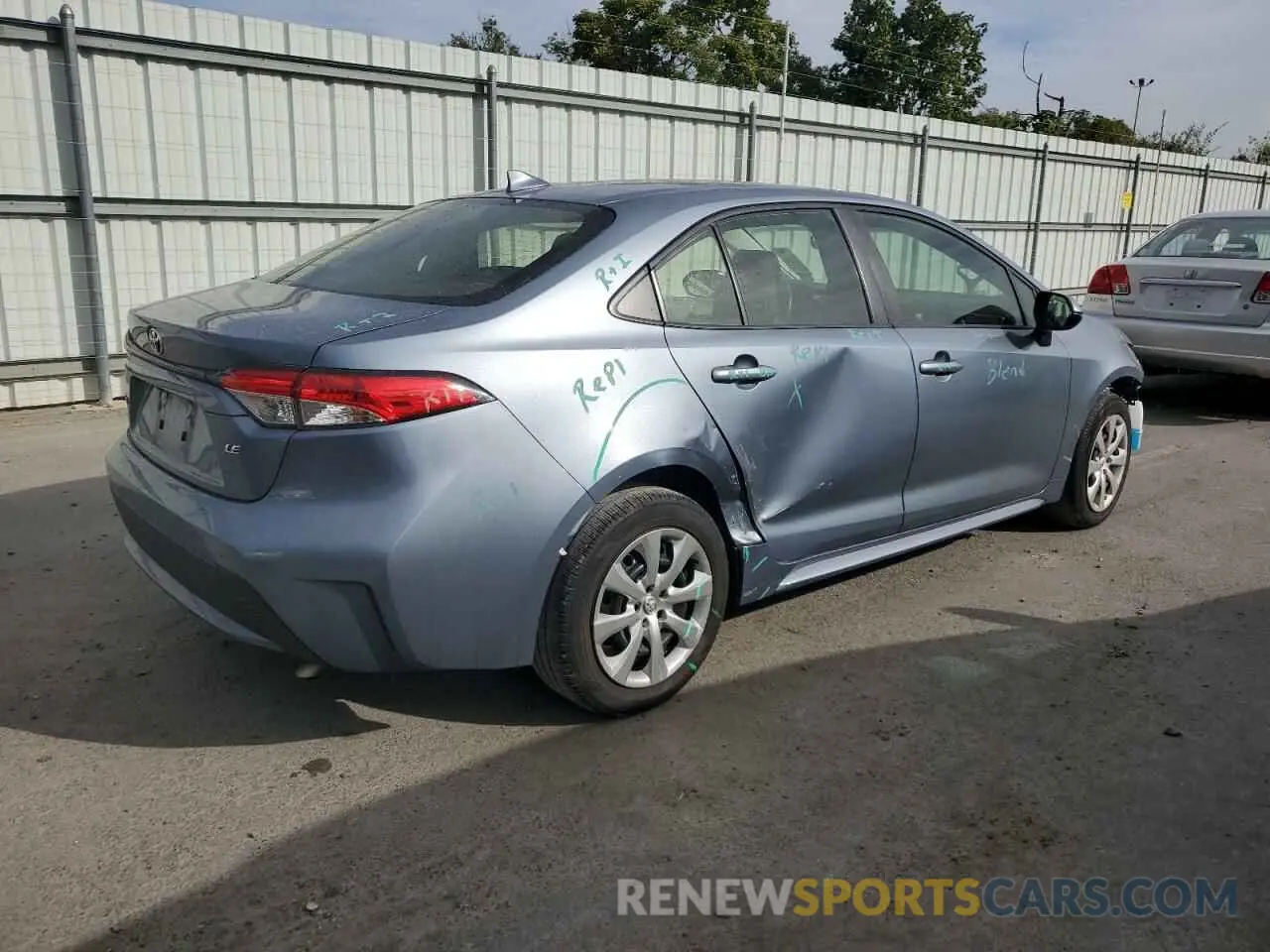 3 fotografías del automóvil dañado JTDEPRAEXLJ023297 TOYOTA COROLLA 2020