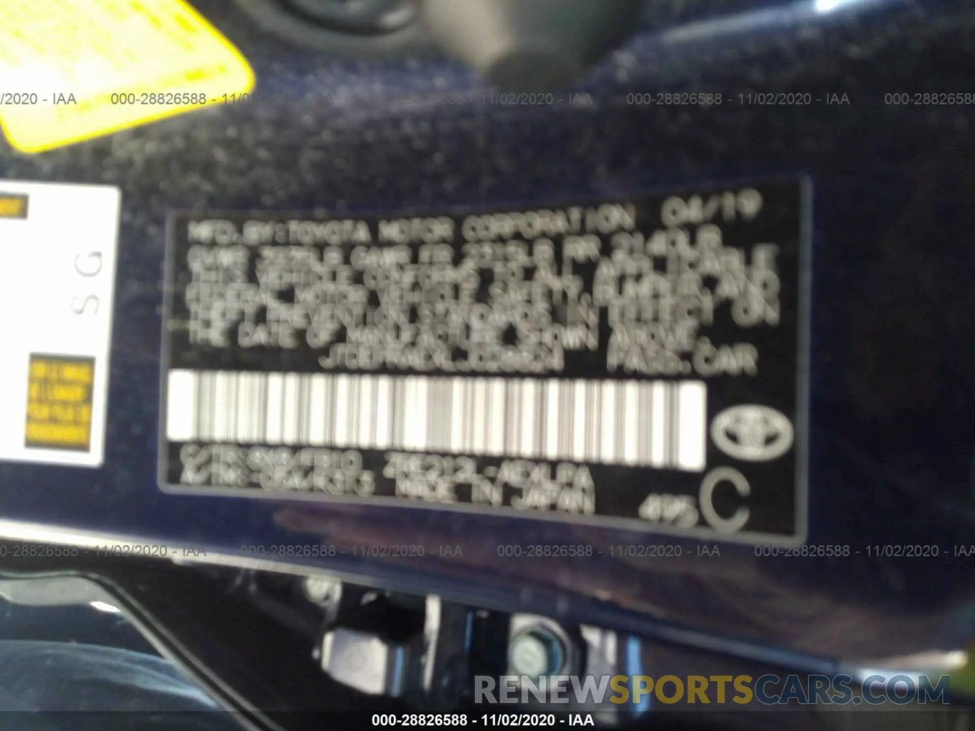 9 fotografías del automóvil dañado JTDEPRAEXLJ028824 TOYOTA COROLLA 2020