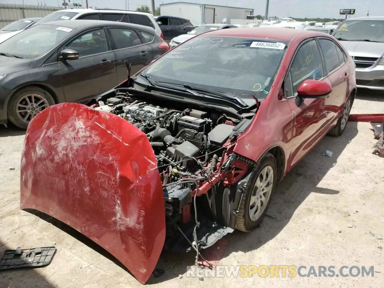2 fotografías del automóvil dañado JTDEPRAEXLJ049334 TOYOTA COROLLA 2020