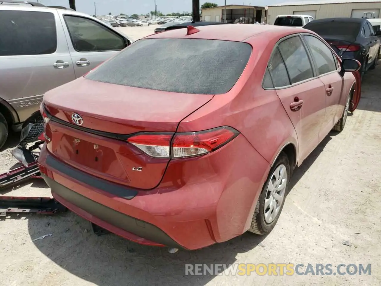 4 fotografías del automóvil dañado JTDEPRAEXLJ049334 TOYOTA COROLLA 2020
