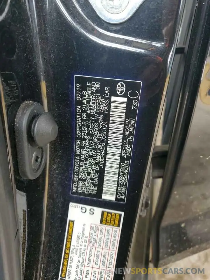 12 fotografías del automóvil dañado JTDEPRAEXLJ060124 TOYOTA COROLLA 2020