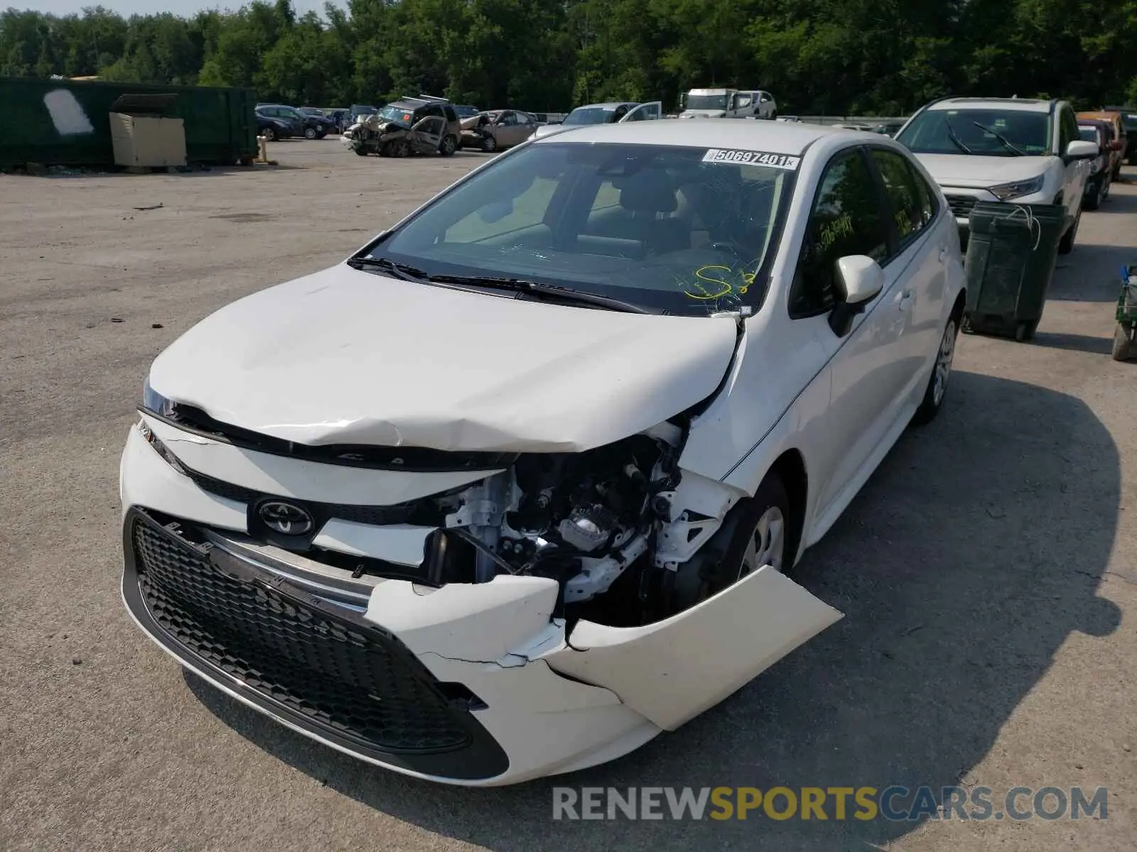 2 fotografías del automóvil dañado JTDEPRAEXLJ070023 TOYOTA COROLLA 2020