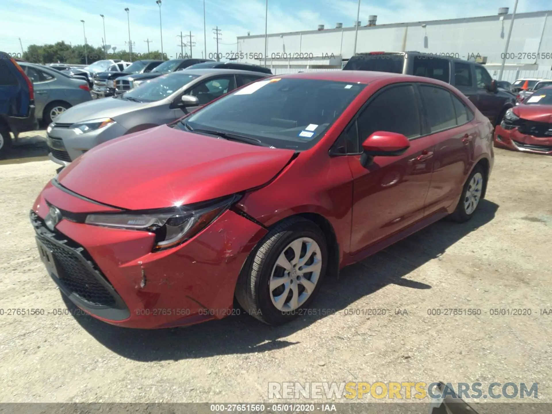 2 fotografías del automóvil dañado JTDEPRAEXLJ083399 TOYOTA COROLLA 2020