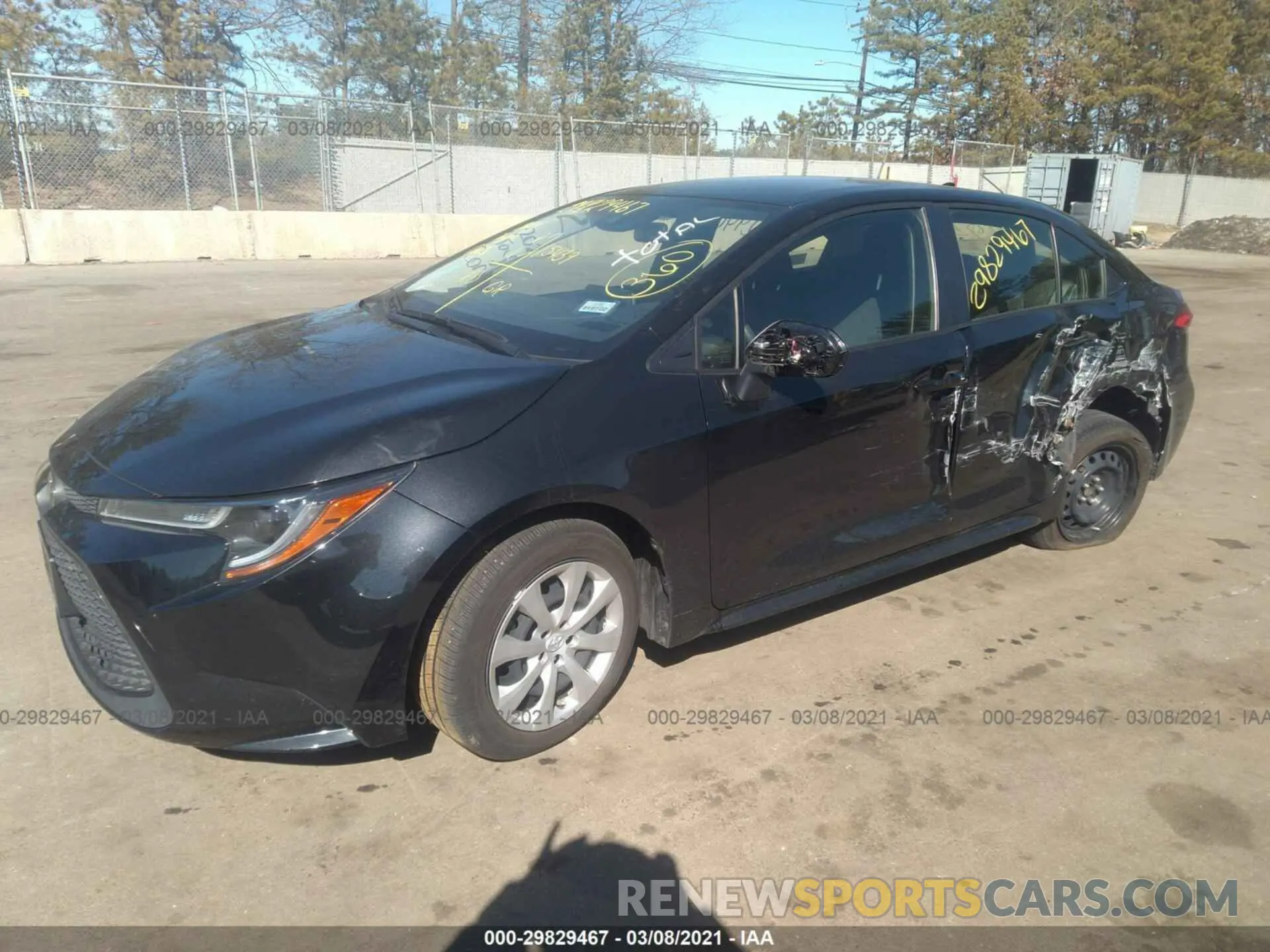 2 fotografías del automóvil dañado JTDEPRAEXLJ087100 TOYOTA COROLLA 2020