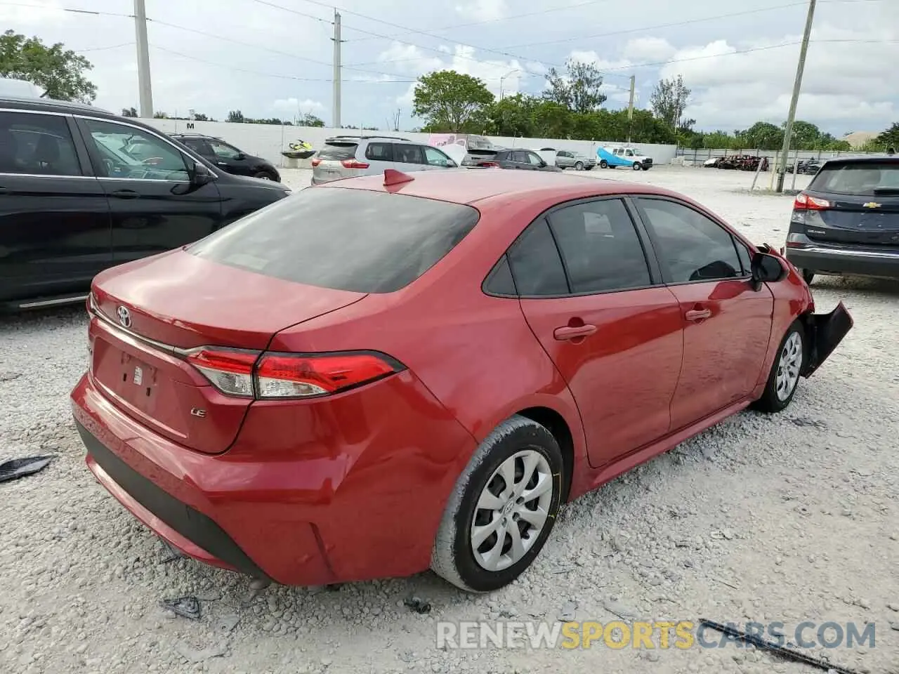 4 fotografías del automóvil dañado JTDHPRAE7LJ073121 TOYOTA COROLLA 2020