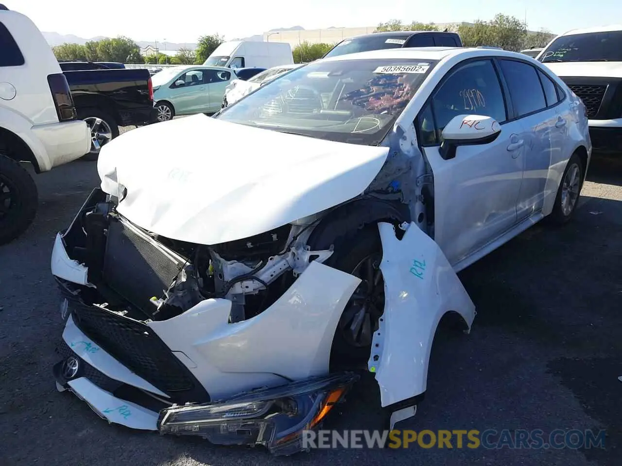 2 fotografías del automóvil dañado JTDHPRAE8LJ010996 TOYOTA COROLLA 2020