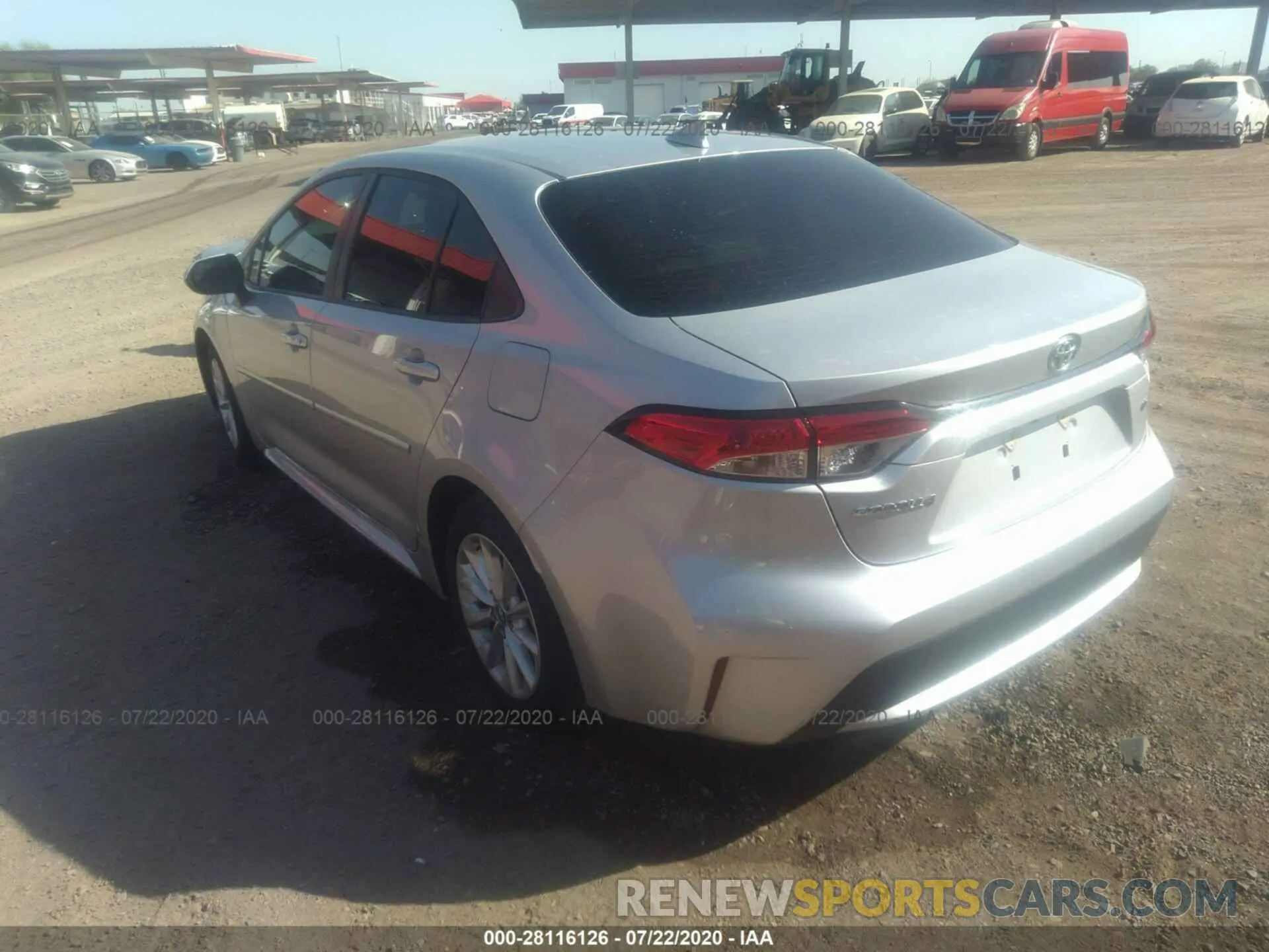 3 fotografías del automóvil dañado JTDHPRAE8LJ033114 TOYOTA COROLLA 2020