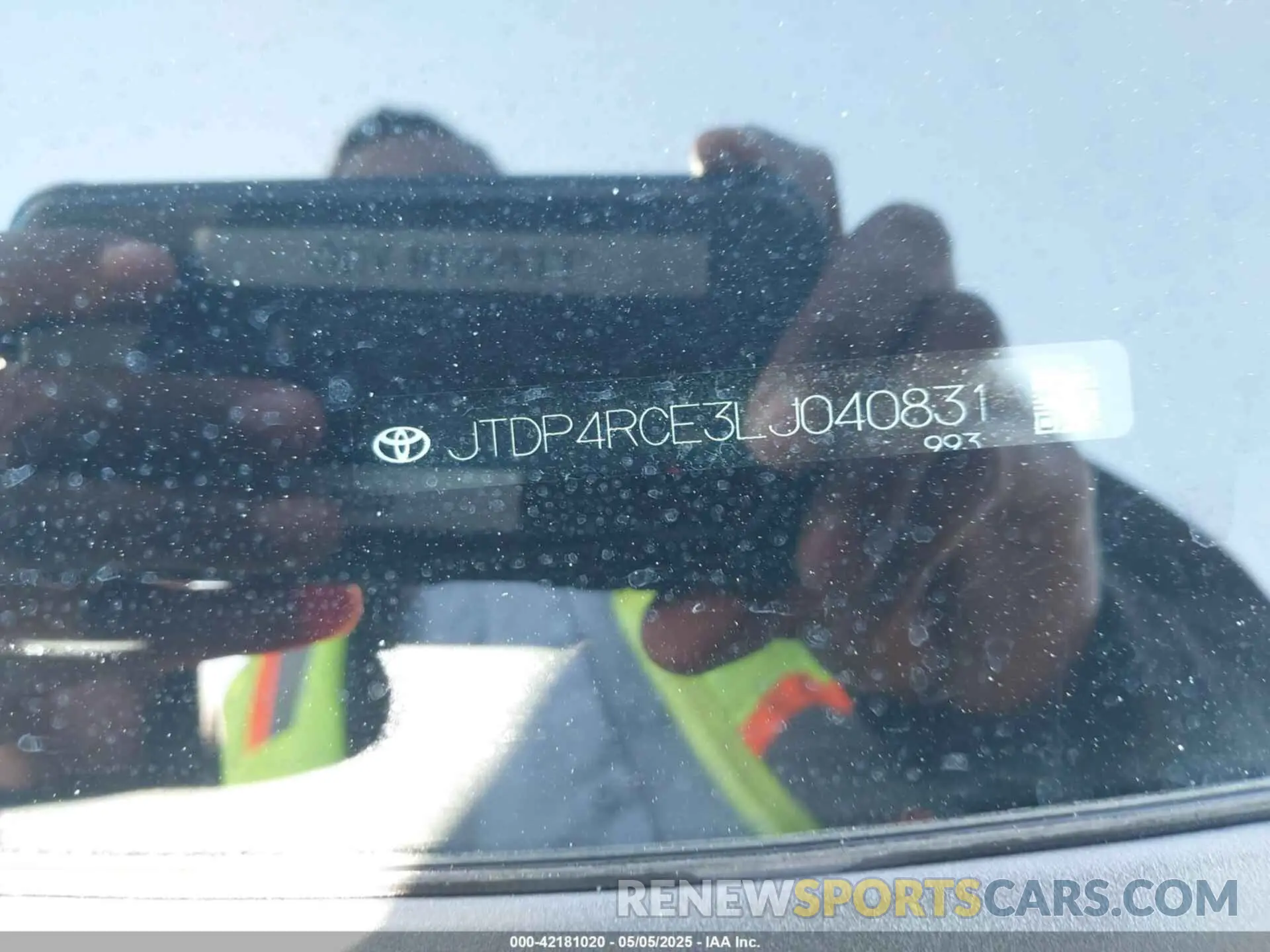 9 fotografías del automóvil dañado JTDP4RCE3LJ040831 TOYOTA COROLLA 2020