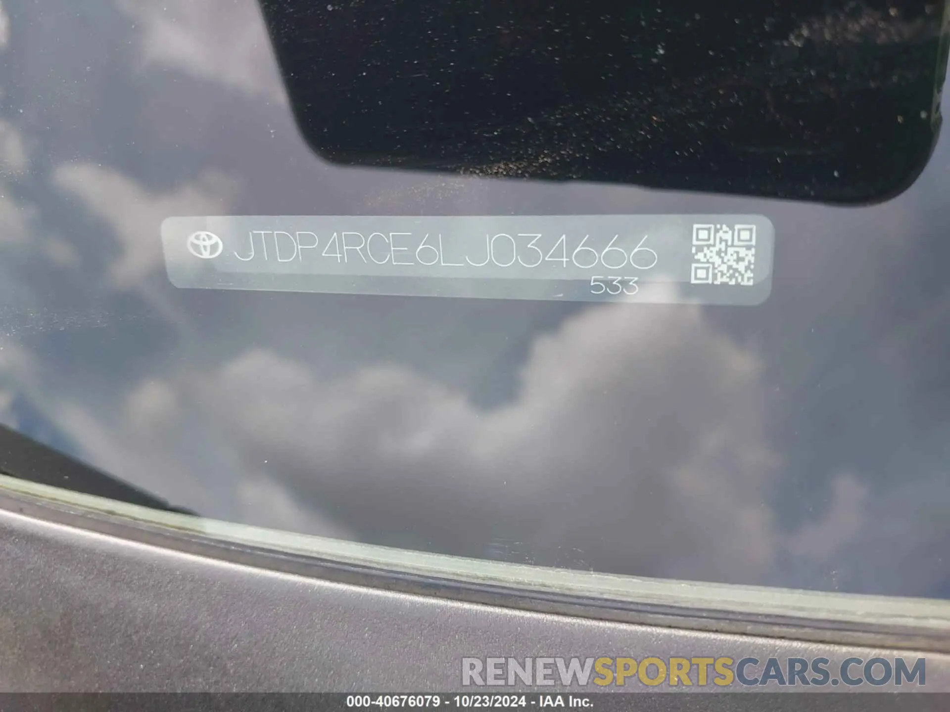 9 fotografías del automóvil dañado JTDP4RCE6LJ034666 TOYOTA COROLLA 2020