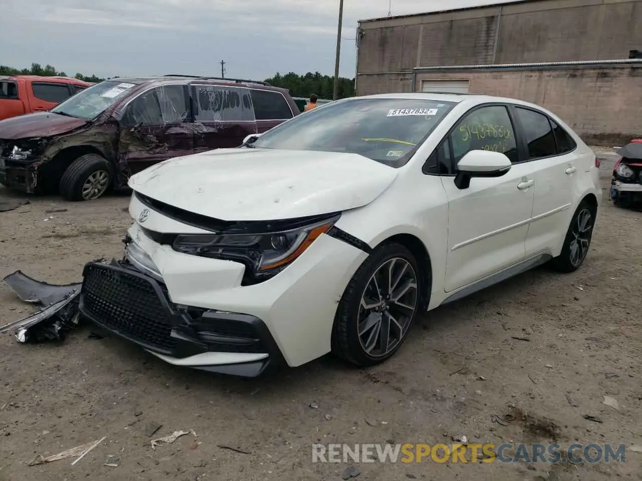 2 fotografías del automóvil dañado JTDP4RCE9LJ019546 TOYOTA COROLLA 2020