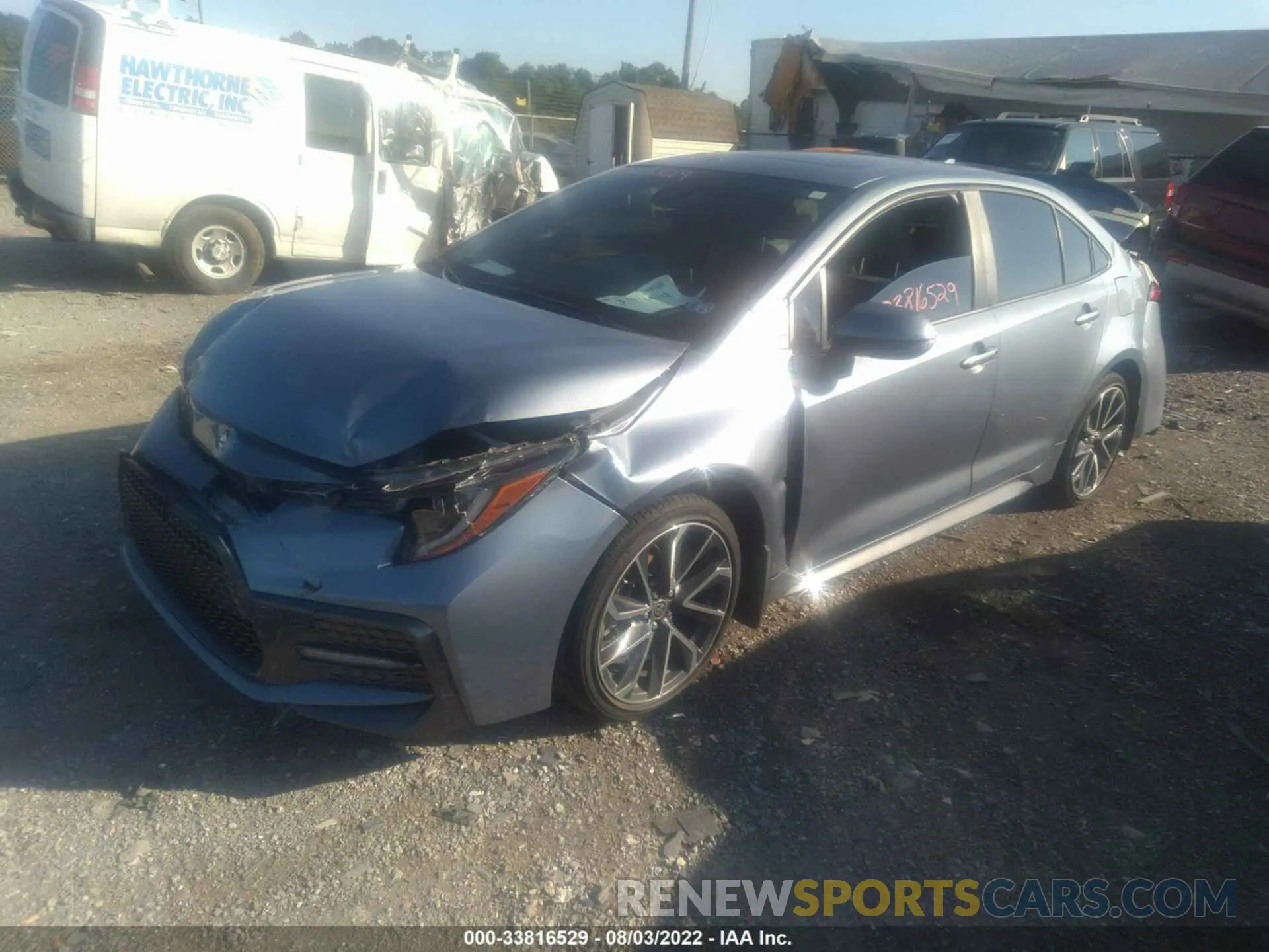 2 fotografías del automóvil dañado JTDP4RCEXLJ015361 TOYOTA COROLLA 2020