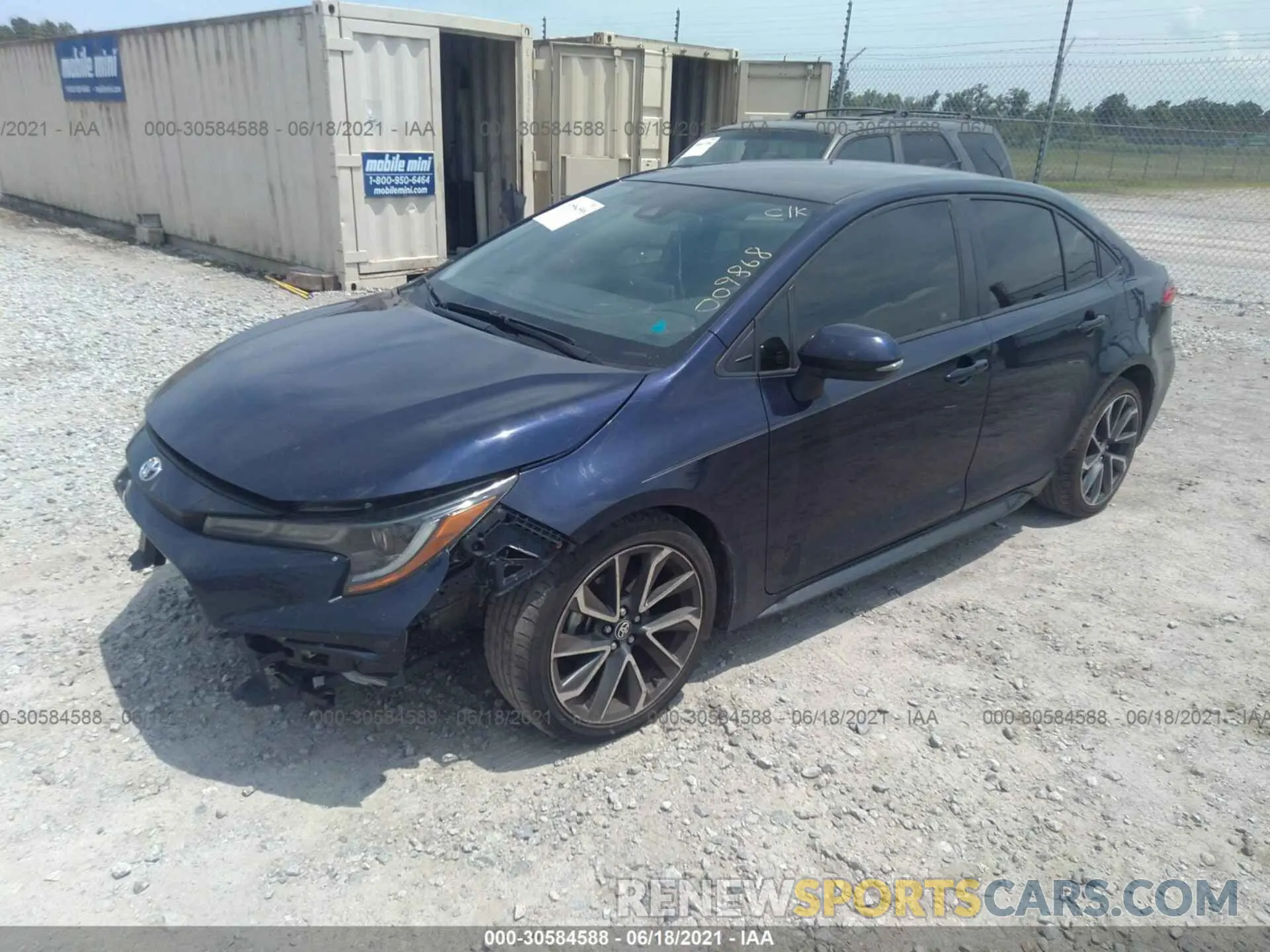 2 fotografías del automóvil dañado JTDS4RCE0LJ009868 TOYOTA COROLLA 2020