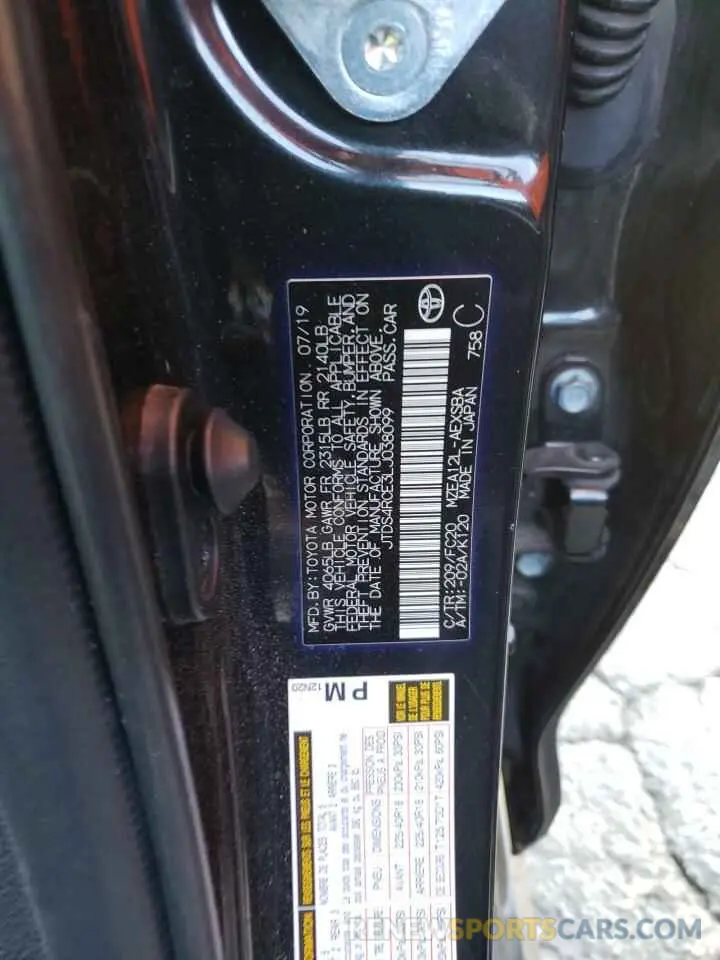 12 fotografías del automóvil dañado JTDS4RCE3LJ038099 TOYOTA COROLLA 2020
