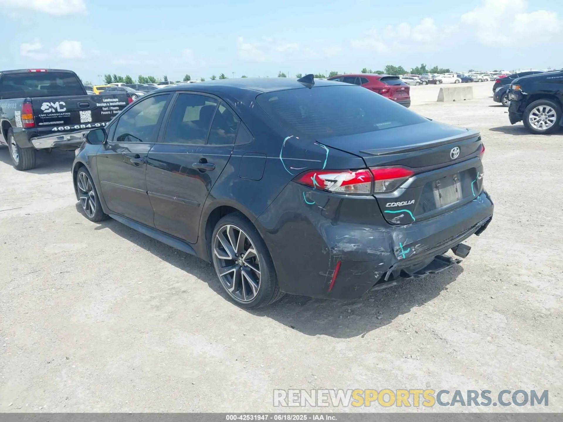 3 fotografías del automóvil dañado JTDT4RCE3LJ003227 TOYOTA COROLLA 2020
