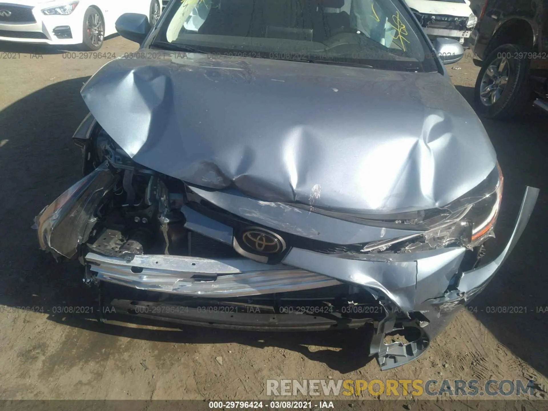 6 fotografías del automóvil dañado JTDVPRAE6LJ097137 TOYOTA COROLLA 2020