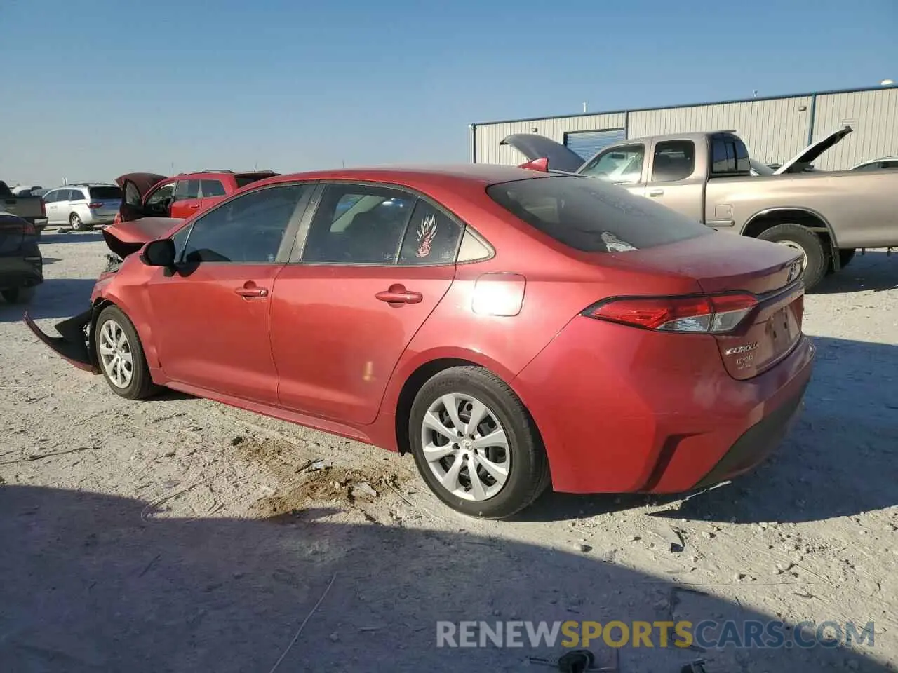 2 fotografías del automóvil dañado 5YFEPMAE0MP157011 TOYOTA COROLLA 2021