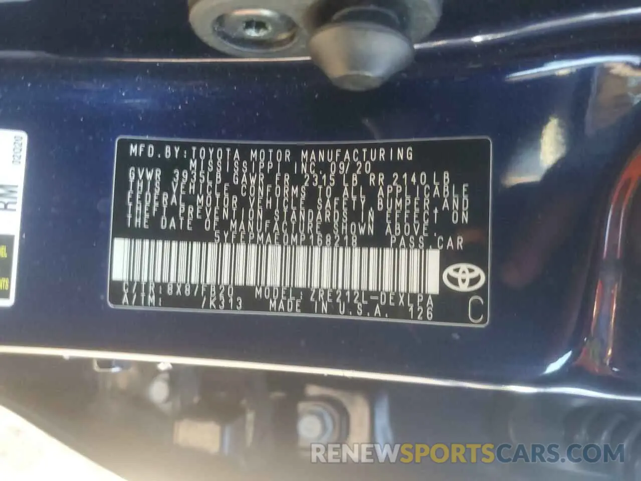 12 fotografías del automóvil dañado 5YFEPMAE0MP168218 TOYOTA COROLLA 2021