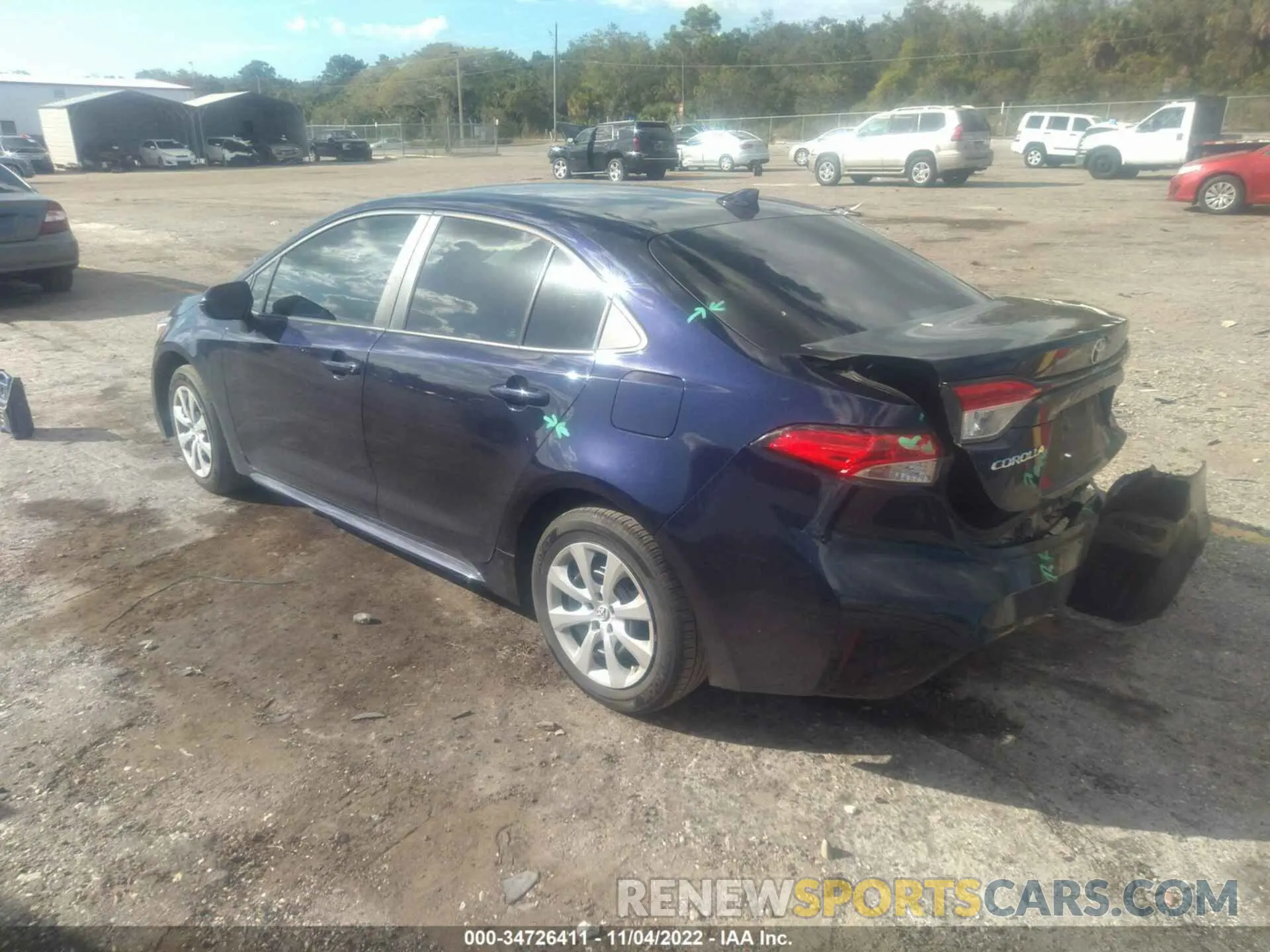 3 fotografías del automóvil dañado 5YFEPMAE0MP195631 TOYOTA COROLLA 2021