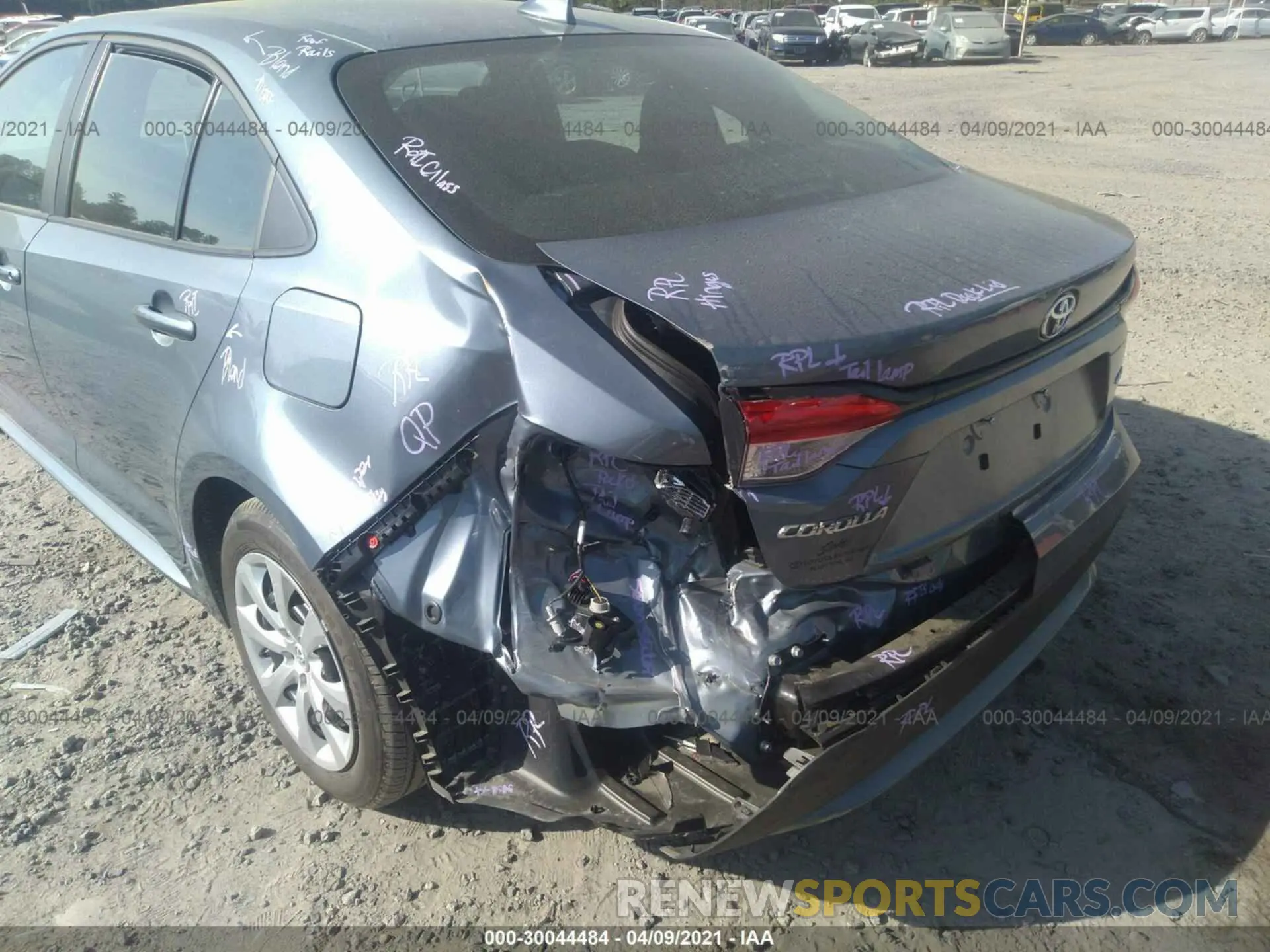 6 fotografías del automóvil dañado 5YFEPMAE1MP152190 TOYOTA COROLLA 2021
