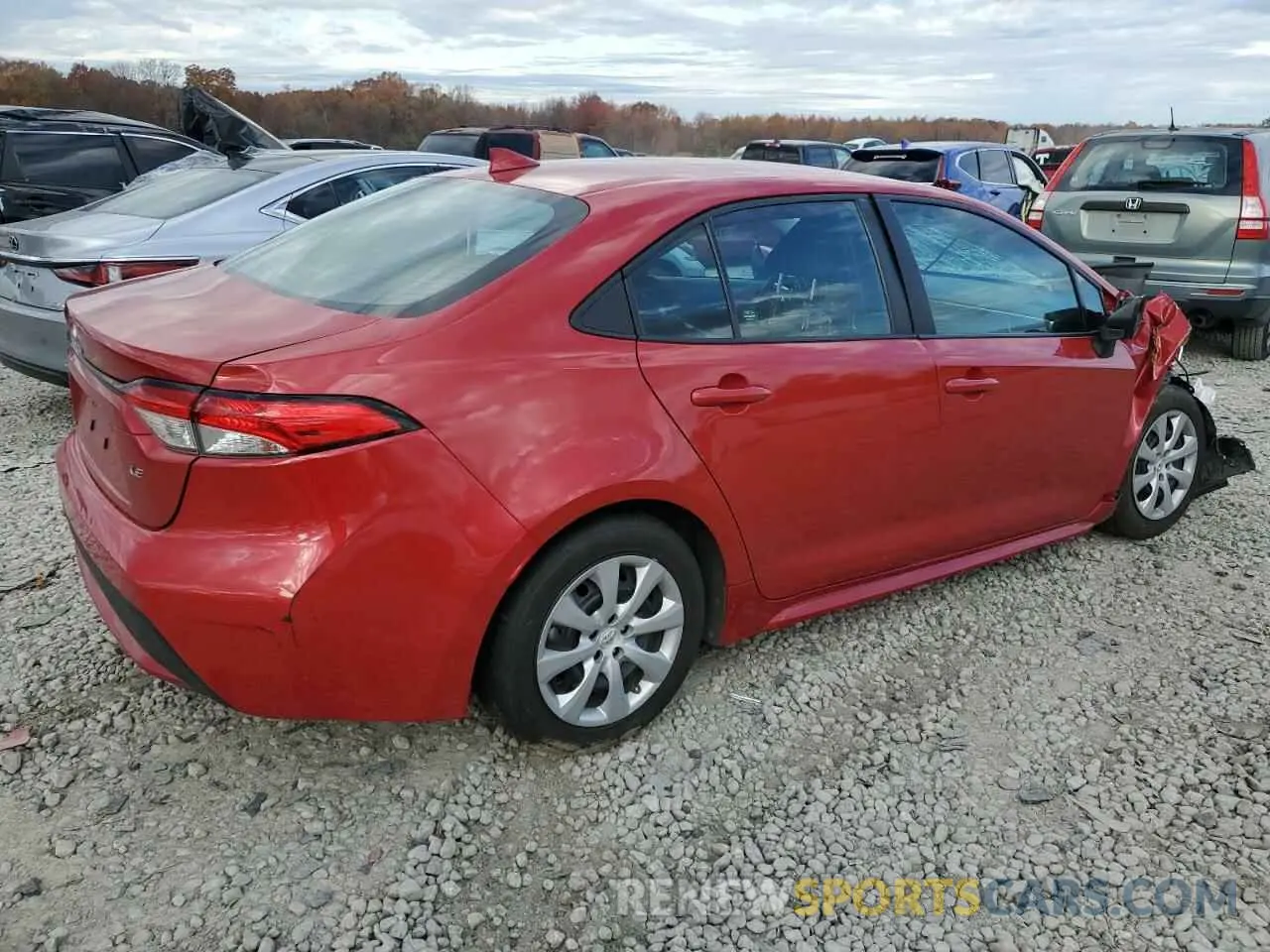 3 fotografías del automóvil dañado 5YFEPMAE1MP186954 TOYOTA COROLLA 2021