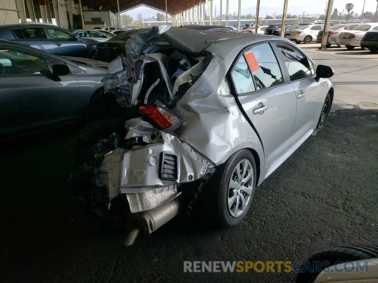 4 fotografías del automóvil dañado 5YFEPMAE1MP194505 TOYOTA COROLLA 2021