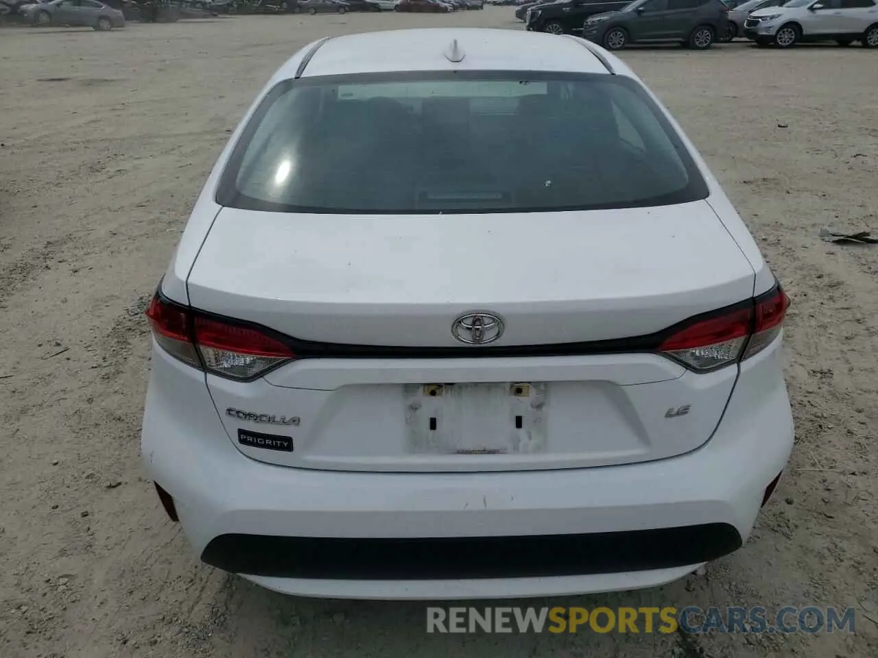 6 fotografías del automóvil dañado 5YFEPMAE1MP206006 TOYOTA COROLLA 2021
