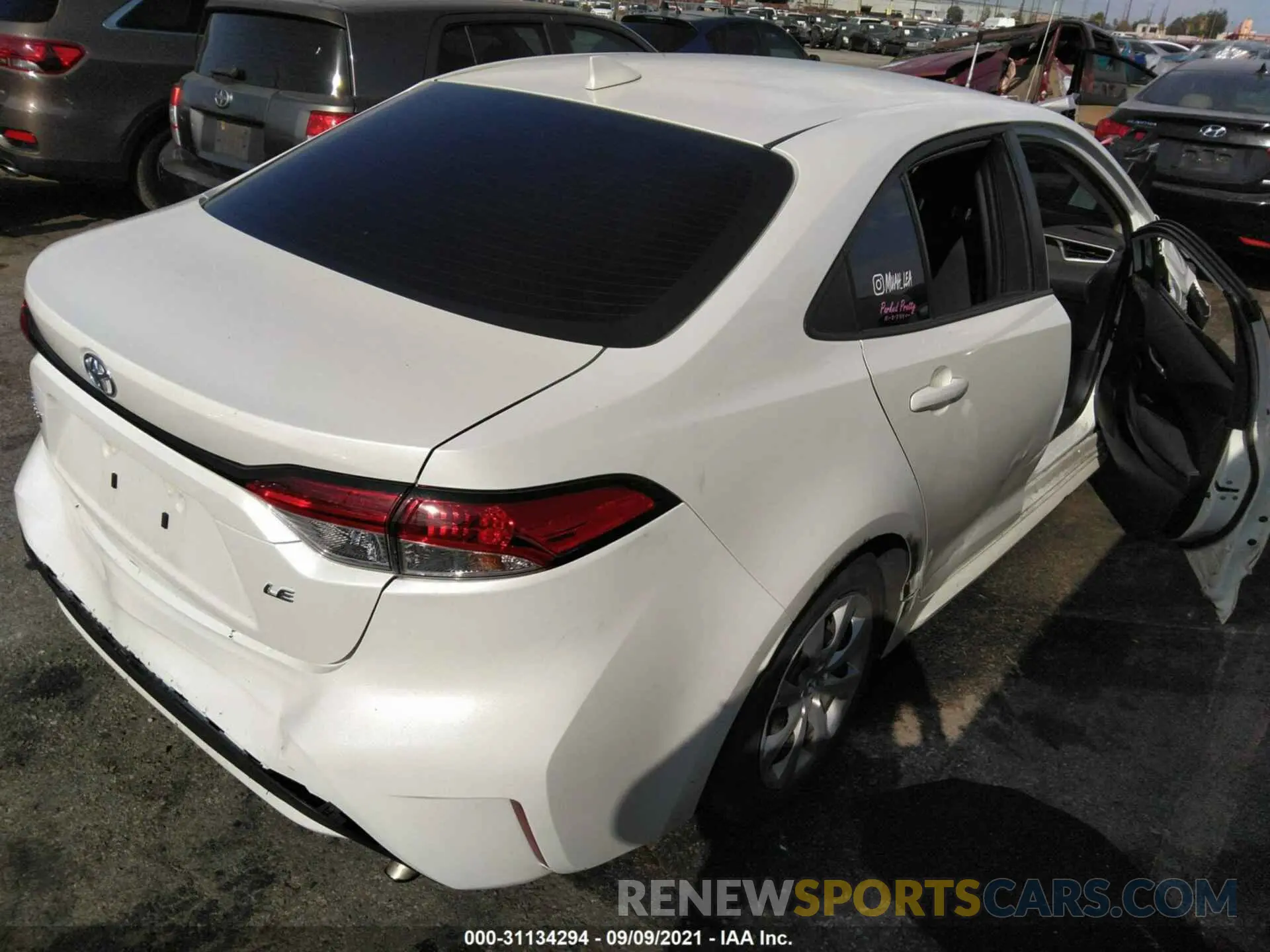 4 fotografías del automóvil dañado 5YFEPMAE1MP212310 TOYOTA COROLLA 2021